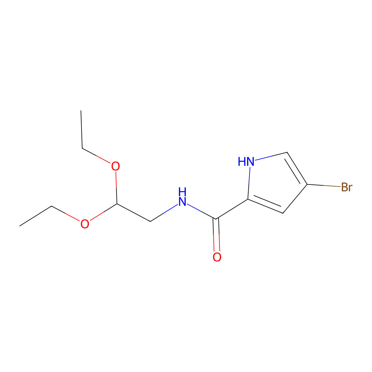 4-bromo-N-(2,2-diethoxyethyl)-1H-pyrrole-2-carboxamide molecular structure, CAS 1501196-59-3