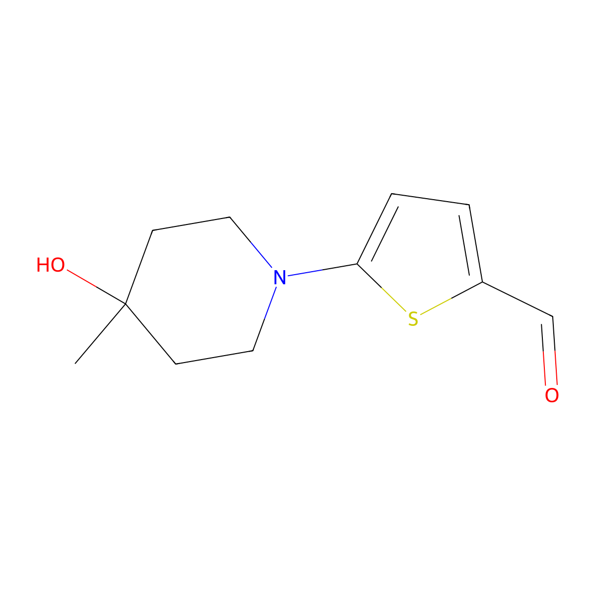 5-(4-Hydroxy-4-methylpiperidin-1-YL)thiophene-2-carbaldehyde molecular structure, CAS 1501207-95-9