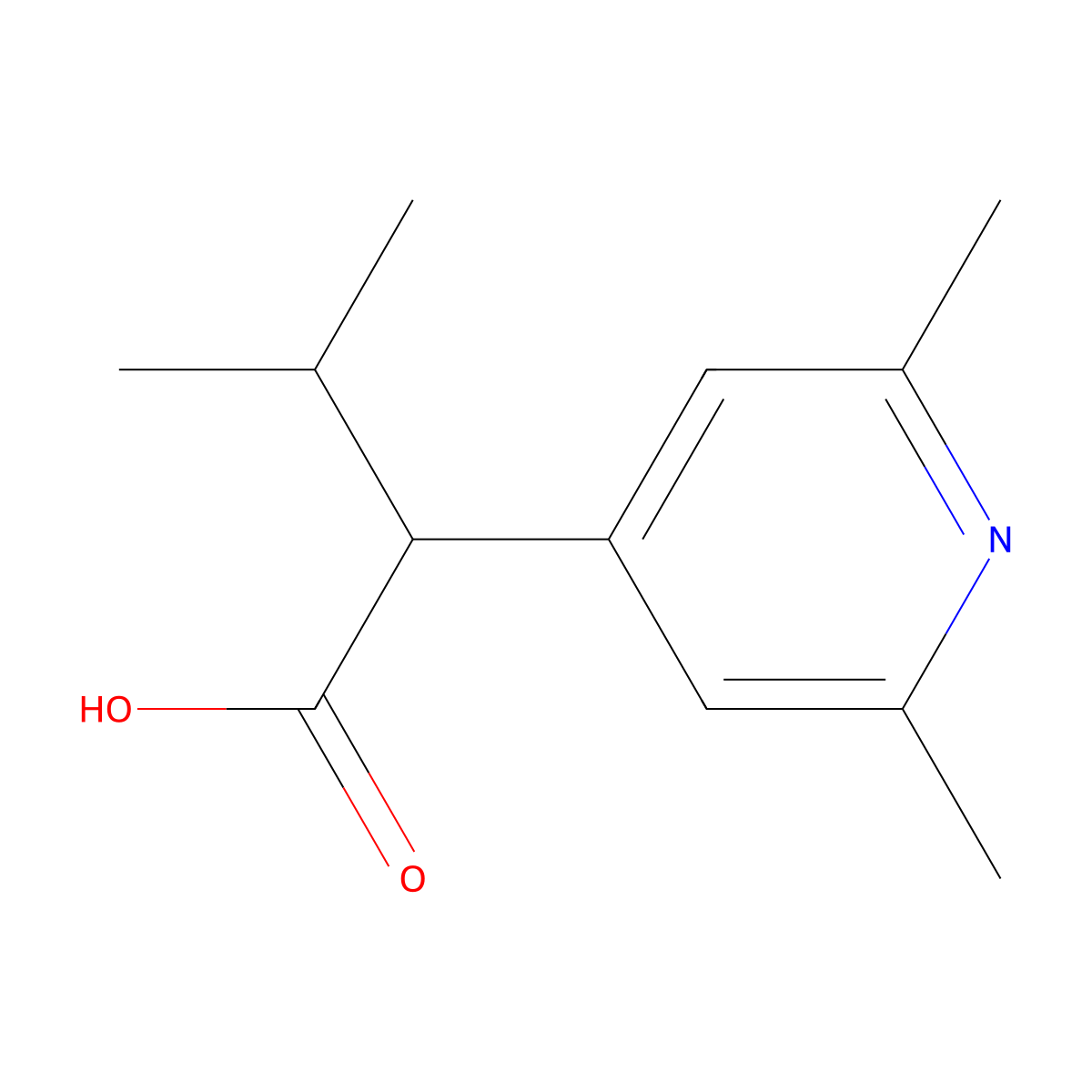 2-(2,6-Dimethylpyridin-4-yl)-3-methylbutanoic acid molecular structure, CAS 1501209-48-8