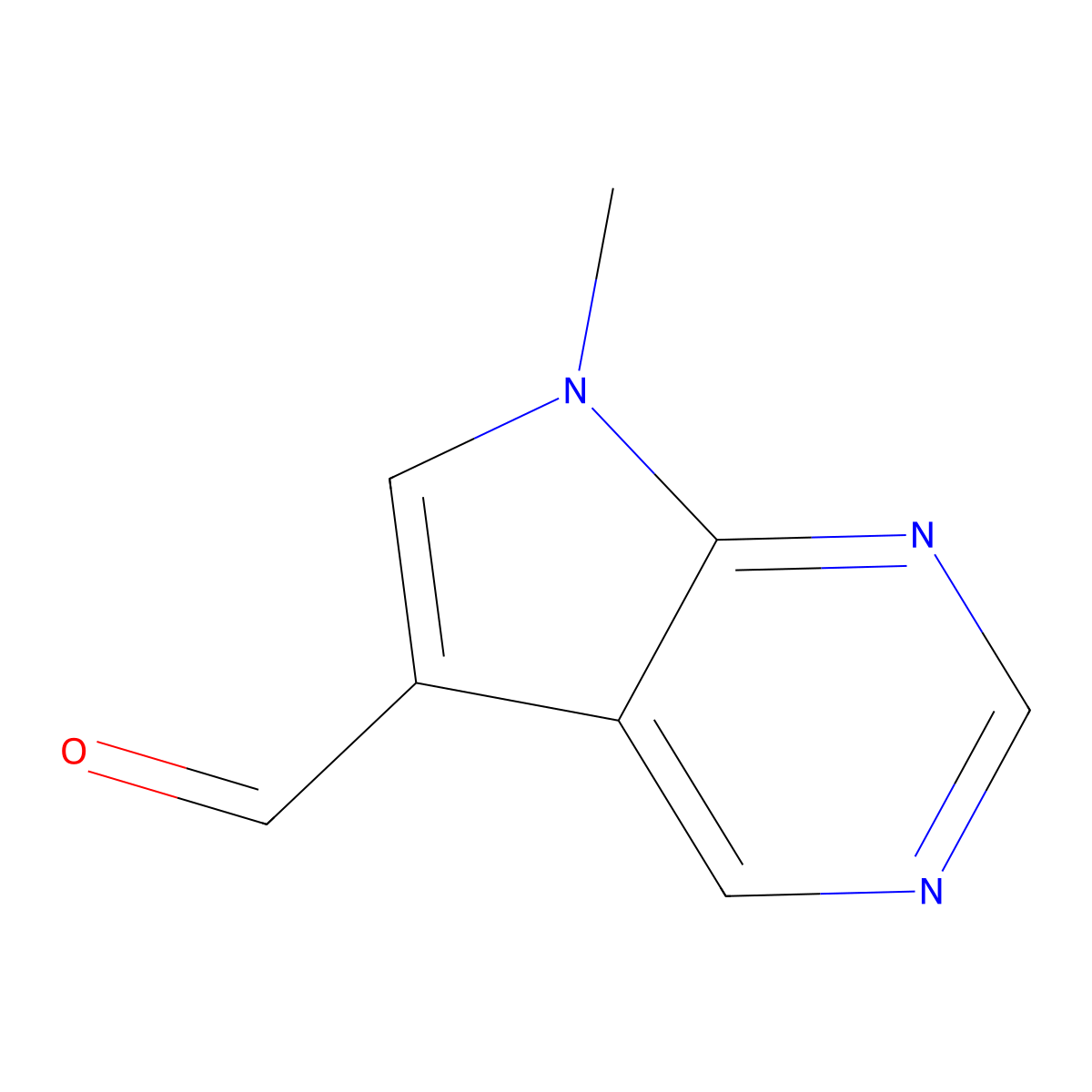7-Methyl-7H-pyrrolo[2,3-d]pyrimidine-5-carbaldehyde molecular structure, CAS 1501213-61-1