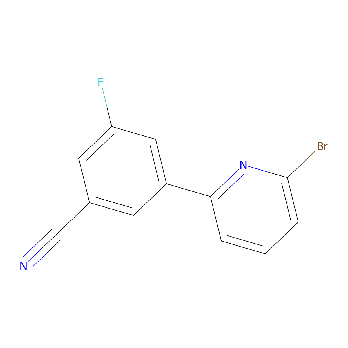 3-(6-Bromopyridin-2-yl)-5-fluorobenzonitrile molecular structure, CAS 1501214-05-6