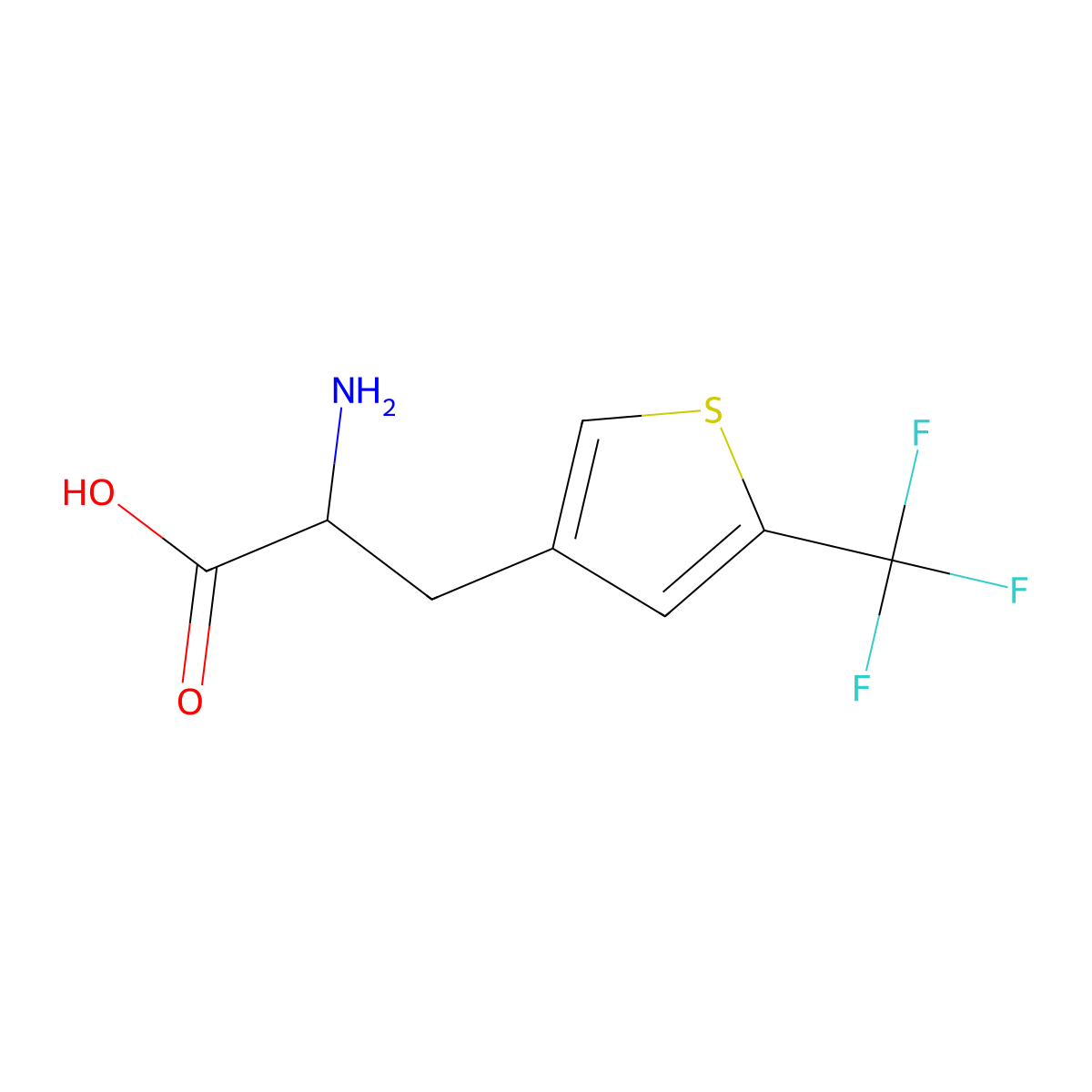 2-Amino-3-[5-(trifluoromethyl)thiophen-3-yl]propanoic acid molecular structure, CAS 1501218-54-7