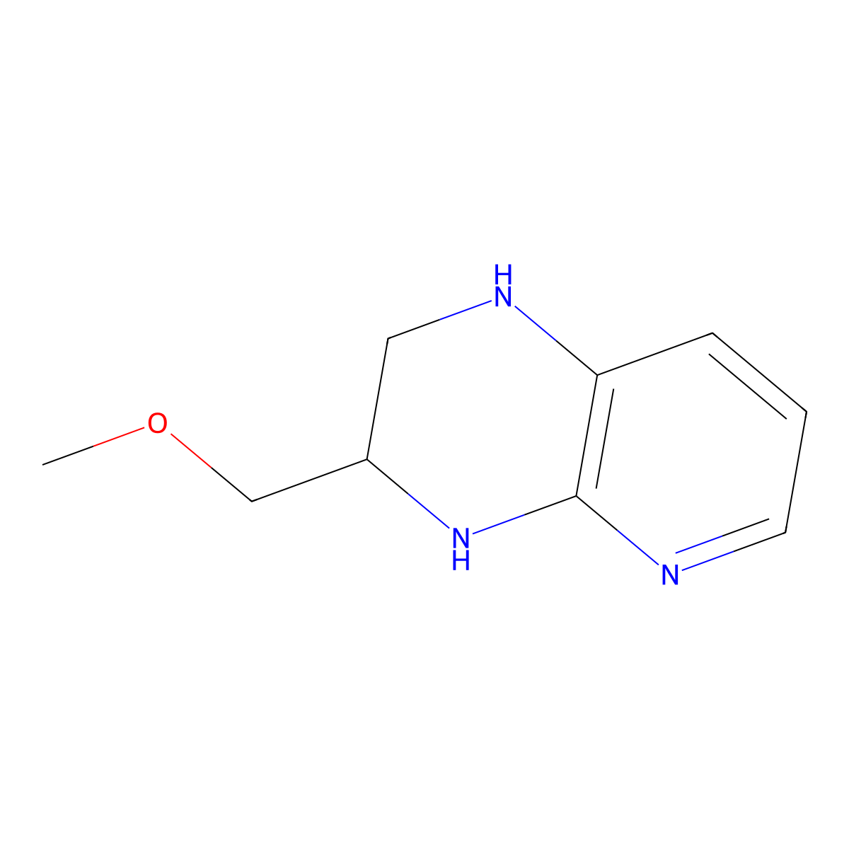 3-(methoxymethyl)-1H,2H,3H,4H-pyrido[2,3-b]pyrazine molecular structure, CAS 1501219-71-1