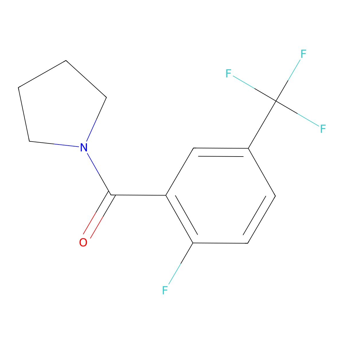 (2-Fluoro-5-(trifluoromethyl)phenyl)(pyrrolidin-1-yl)methanone molecular structure, CAS 1501225-94-0
