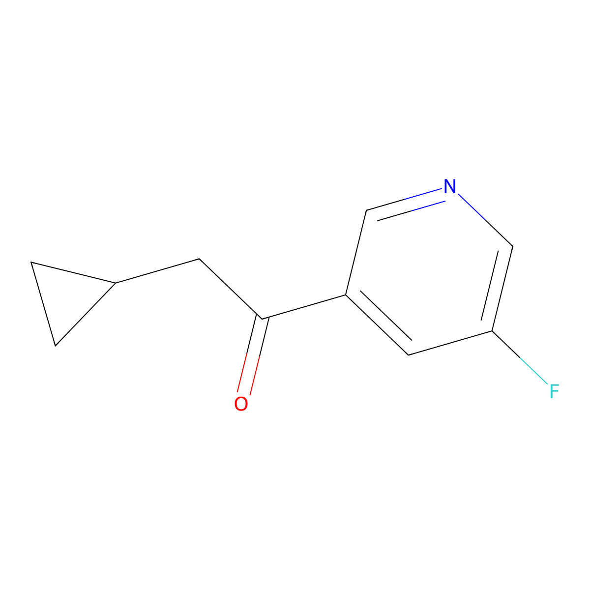 2-Cyclopropyl-1-(5-fluoropyridin-3-yl)ethan-1-one molecular structure, CAS 1501230-29-0