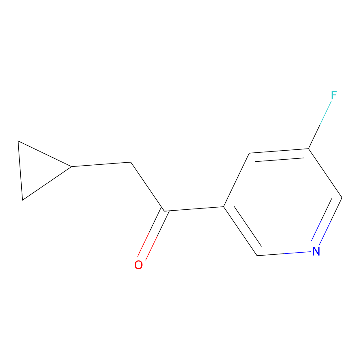 2-Cyclopropyl-1-(5-fluoropyridin-3-yl)ethan-1-one molecular structure, CAS 1501230-29-0