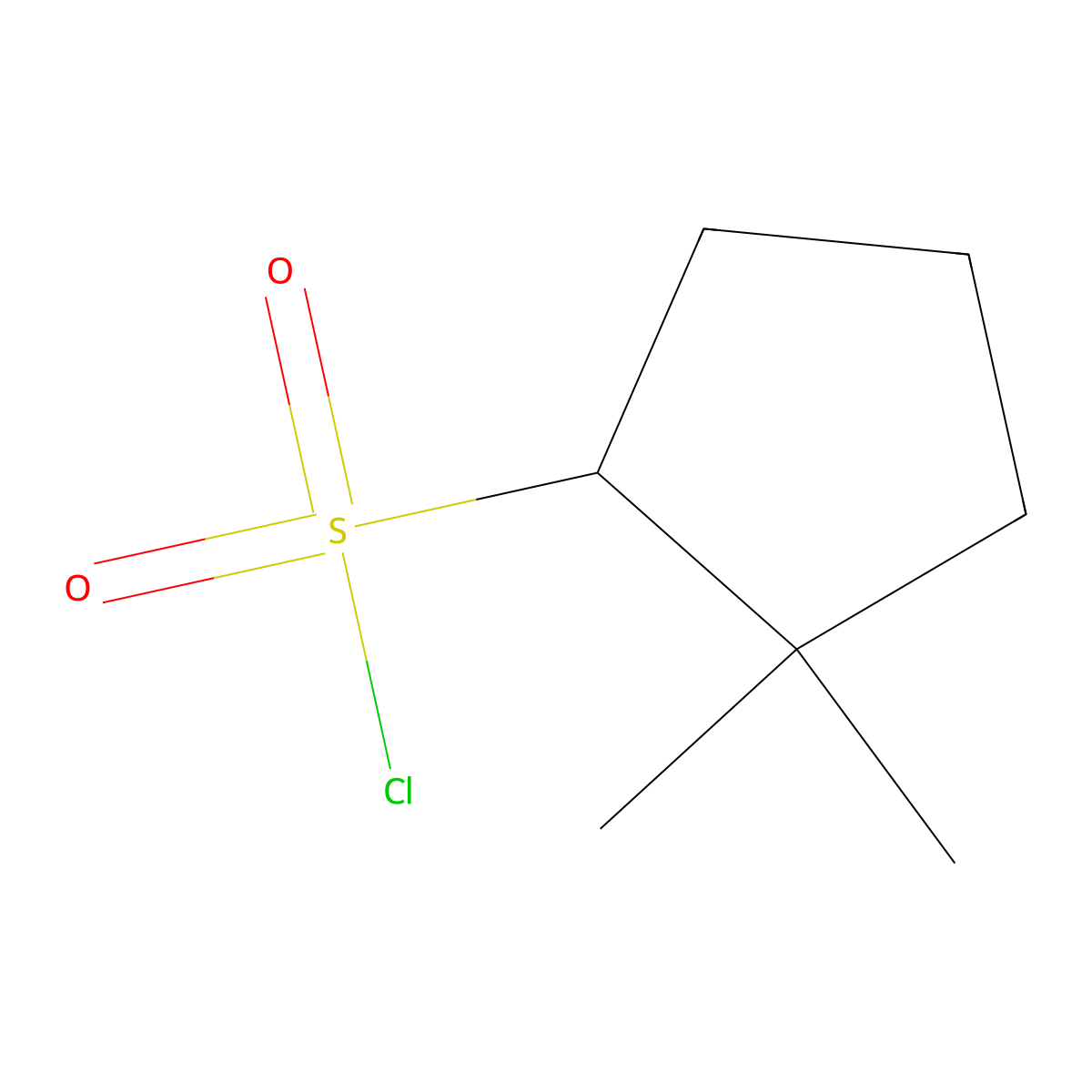 2,2-Dimethylcyclopentane-1-sulfonyl chloride molecular structure, CAS 1501235-23-9