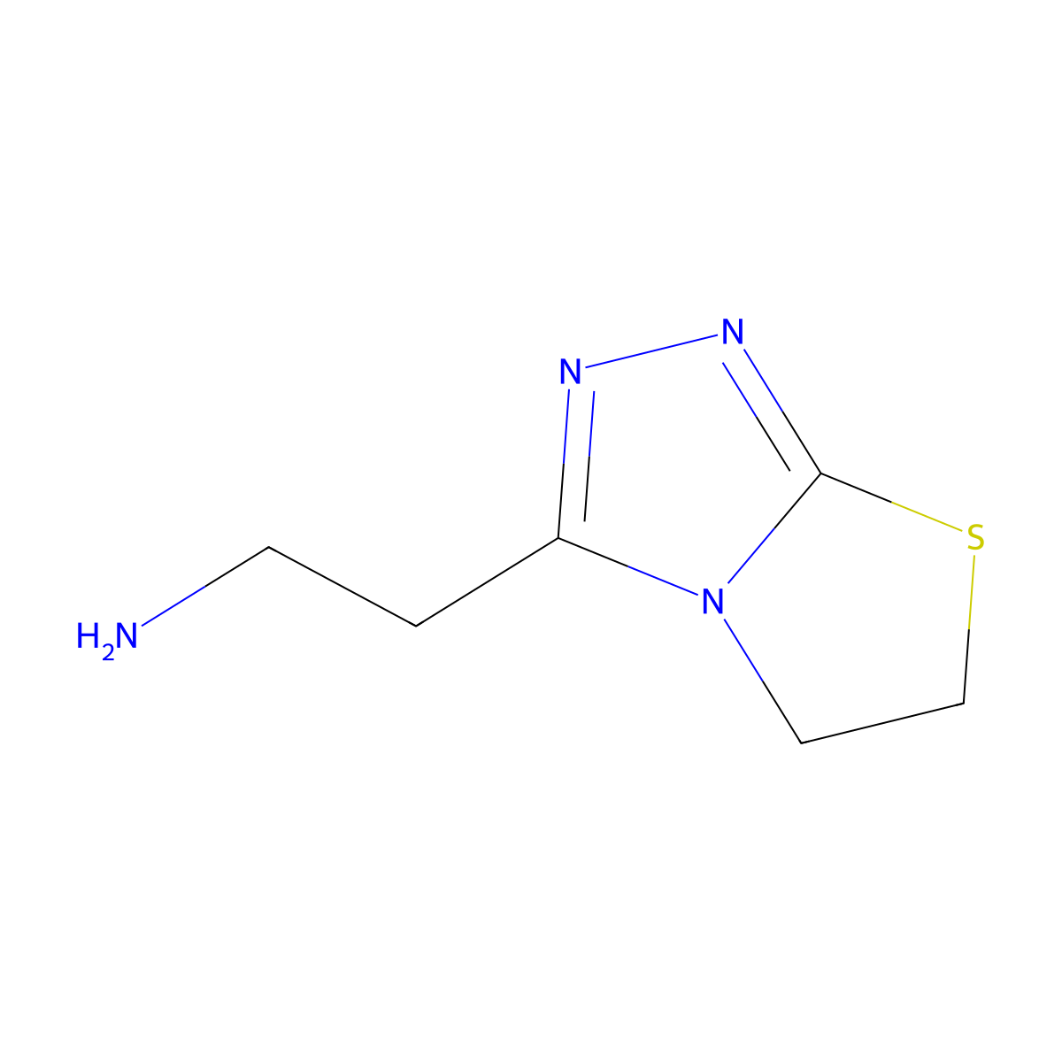 2-{5H,6H-[1,2,4]triazolo[3,4-b][1,3]thiazol-3-yl}ethan-1-amine molecular structure, CAS 1501238-20-5