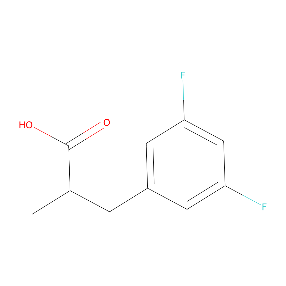3-(3,5-Difluorophenyl)-2-methylpropanoic acid molecular structure, CAS 1501252-21-6