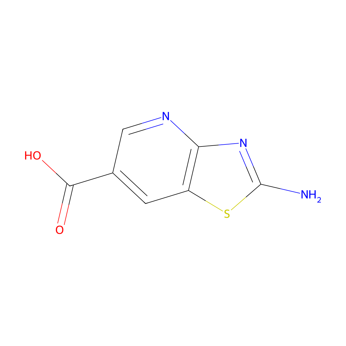 2-Amino-(1,3)thiazolo(4,5-b)pyridine-6-carboxylic acid molecular structure, CAS 1501254-33-6