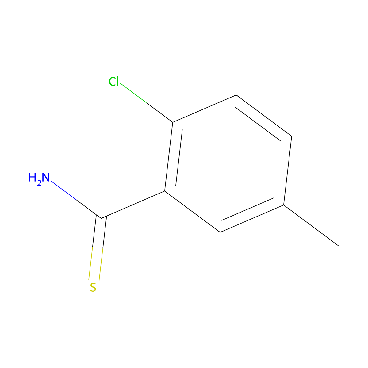 2-Chloro-5-methylbenzene-1-carbothioamide molecular structure, CAS 1501255-55-5