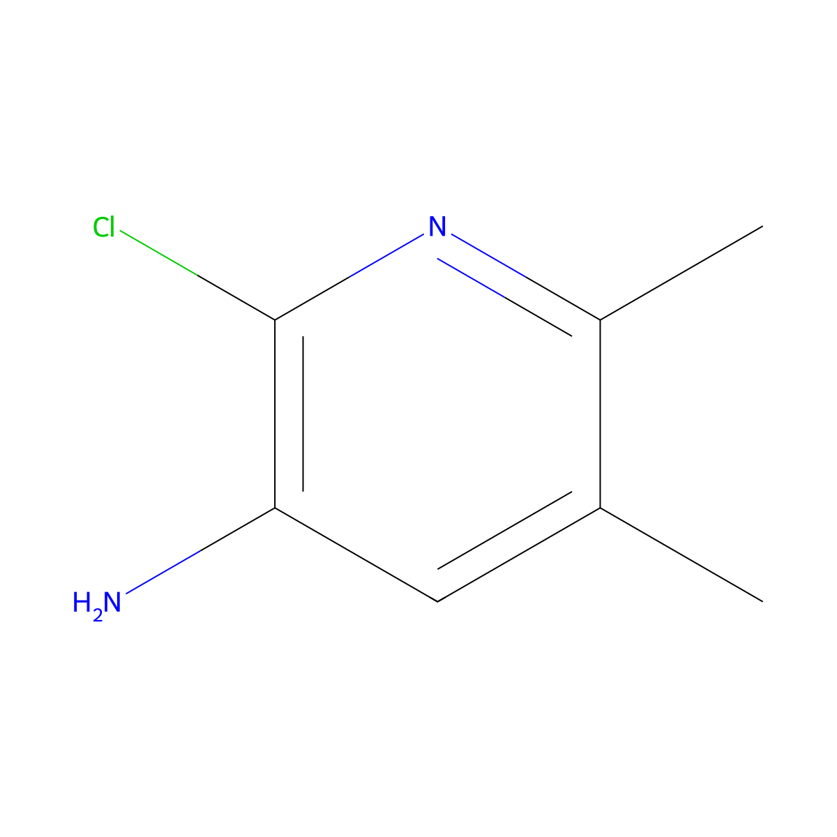 2-Chloro-5,6-dimethylpyridin-3-amine molecular structure, CAS 150127-27-8