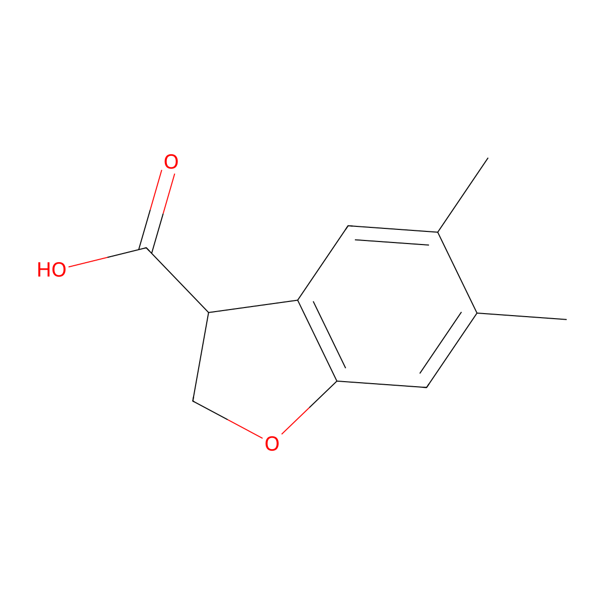 5,6-Dimethyl-2,3-dihydro-1-benzofuran-3-carboxylic acid molecular structure, CAS 1501283-66-4