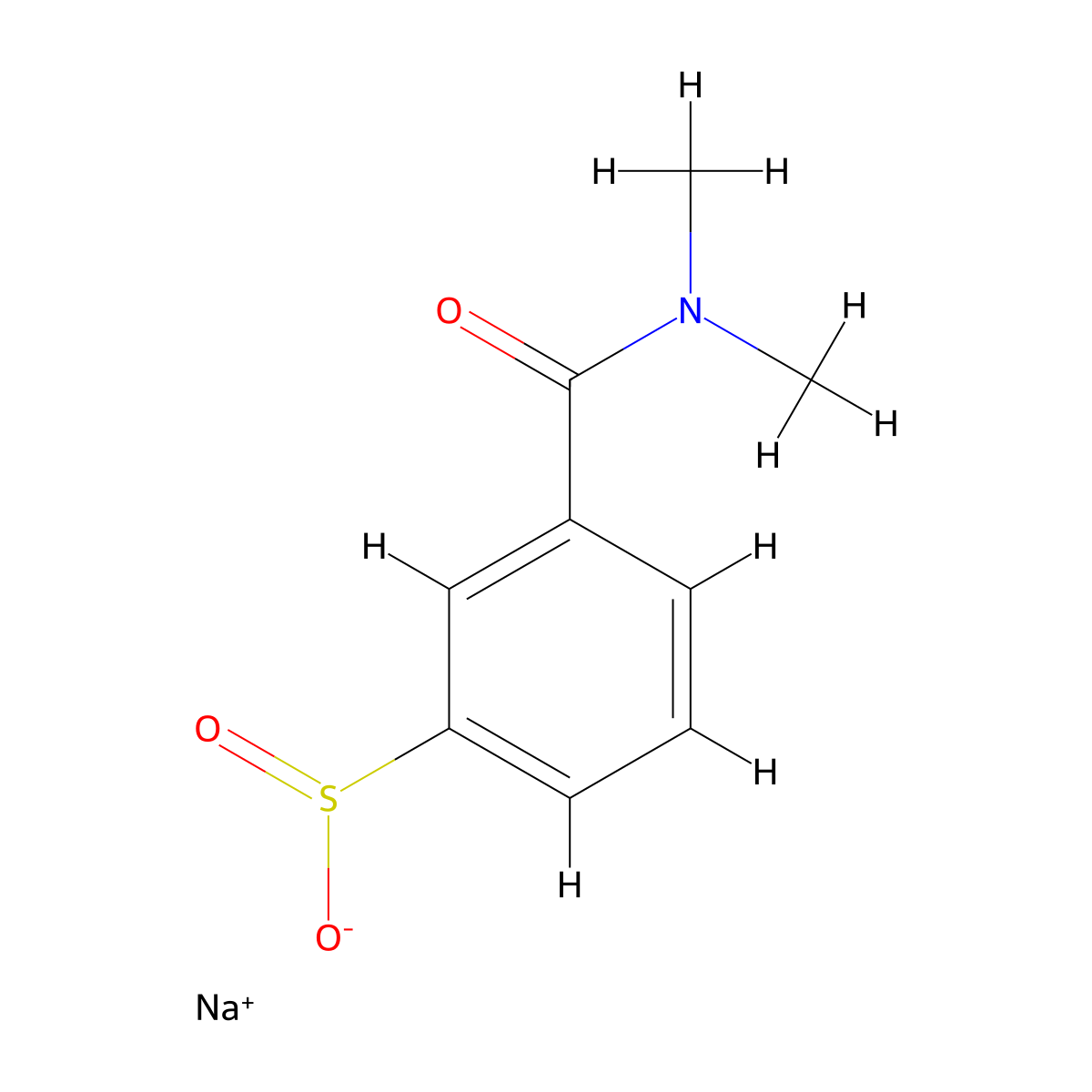 Sodium 3-(dimethylcarbamoyl)benzene-1-sulfinate molecular structure, CAS 1501293-63-5
