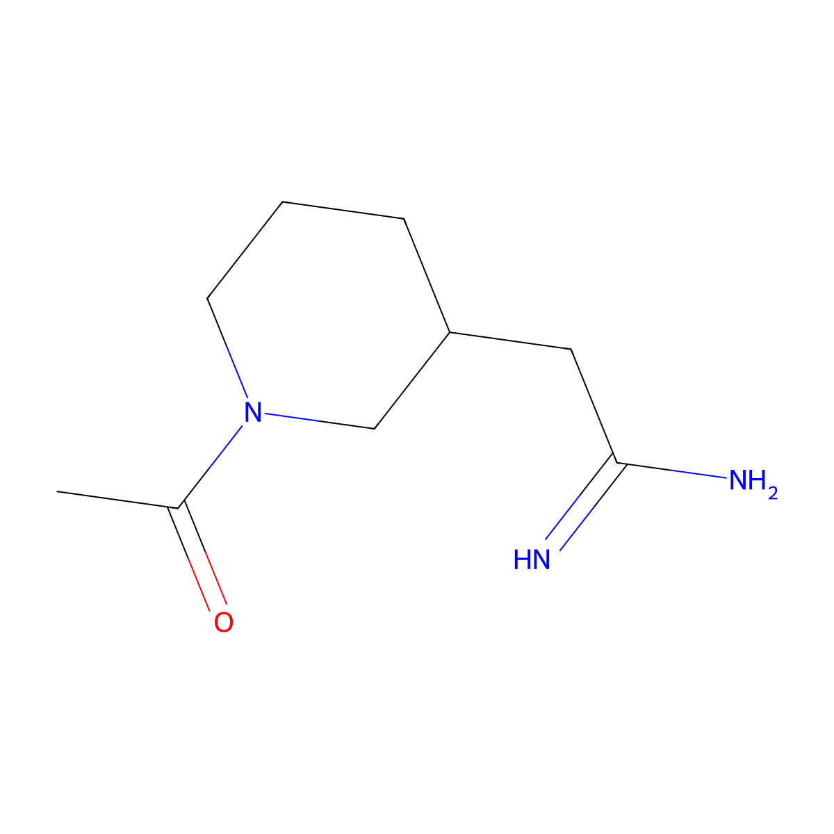 2-(1-Acetylpiperidin-3-yl)ethanimidamide molecular structure, CAS 1501316-23-9