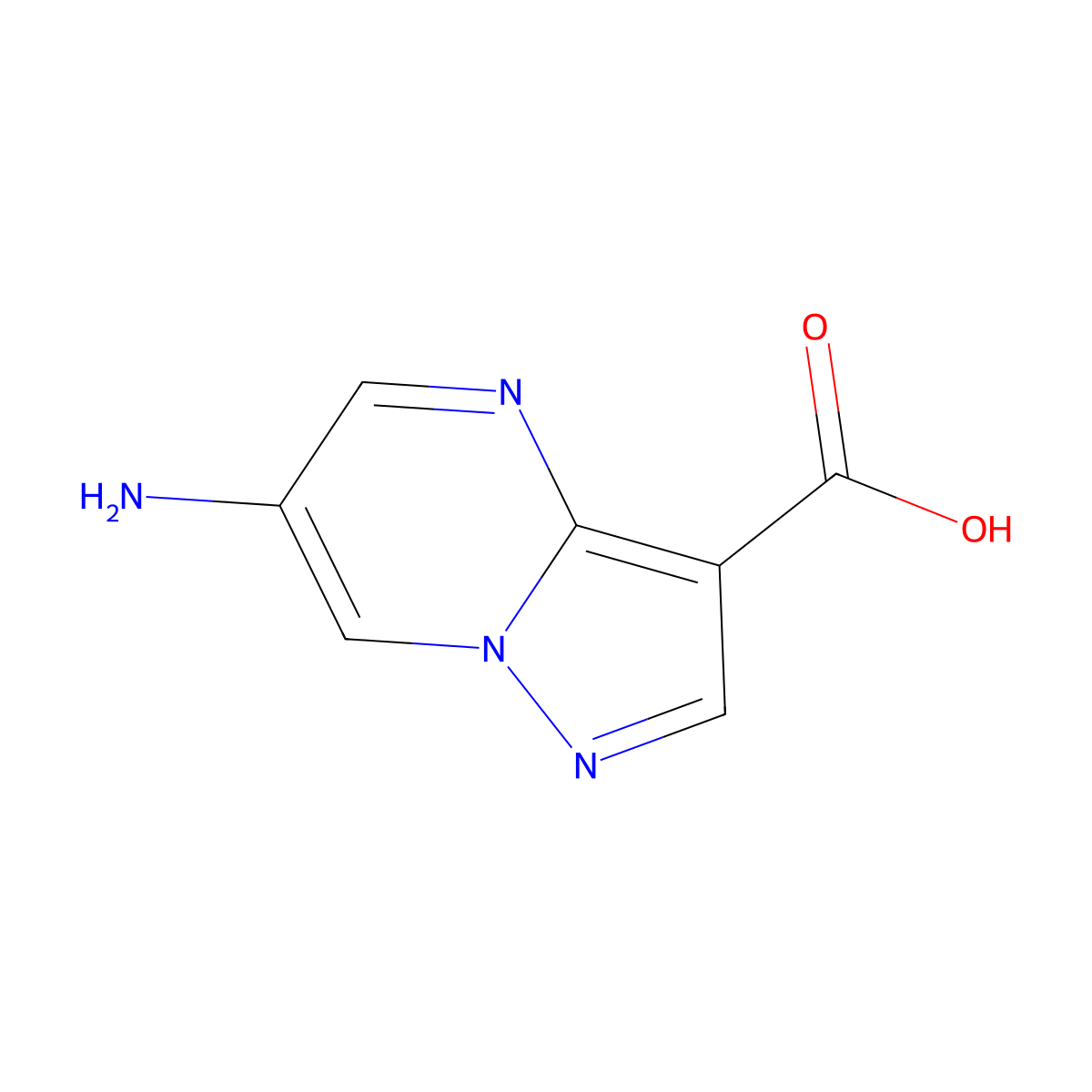 6-Aminopyrazolo[1,5-a]pyrimidine-3-carboxylic acid molecular structure, CAS 1501328-96-6