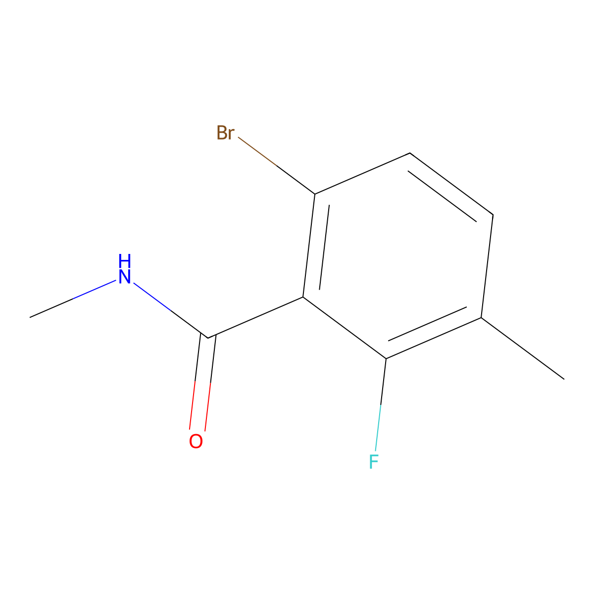 6-Bromo-2-fluoro-N,3-dimethylbenzamide molecular structure, CAS 1501334-05-9