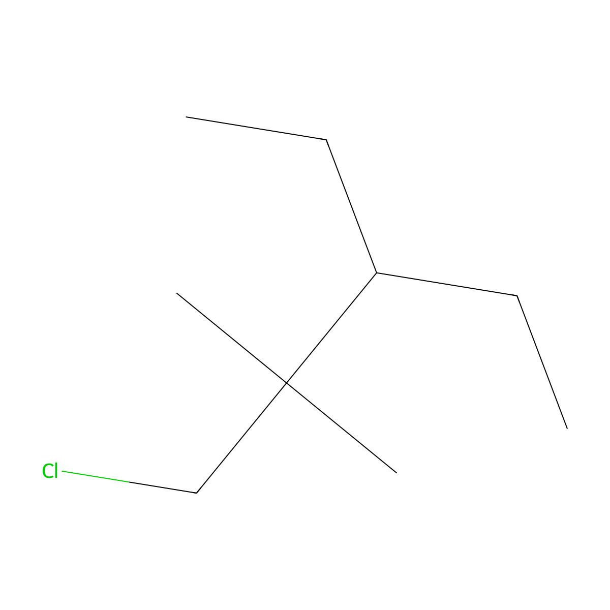1-Chloro-3-ethyl-2,2-dimethylpentane molecular structure, CAS 1501338-96-0