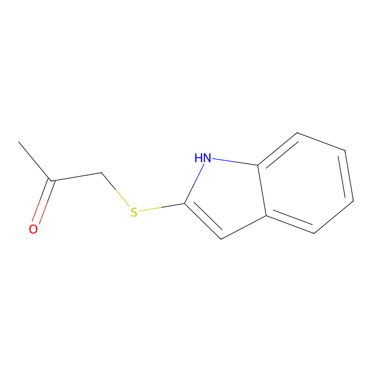 1-(1H-Indol-2-ylsulfanyl)propan-2-one molecular structure, CAS 1501348-36-2