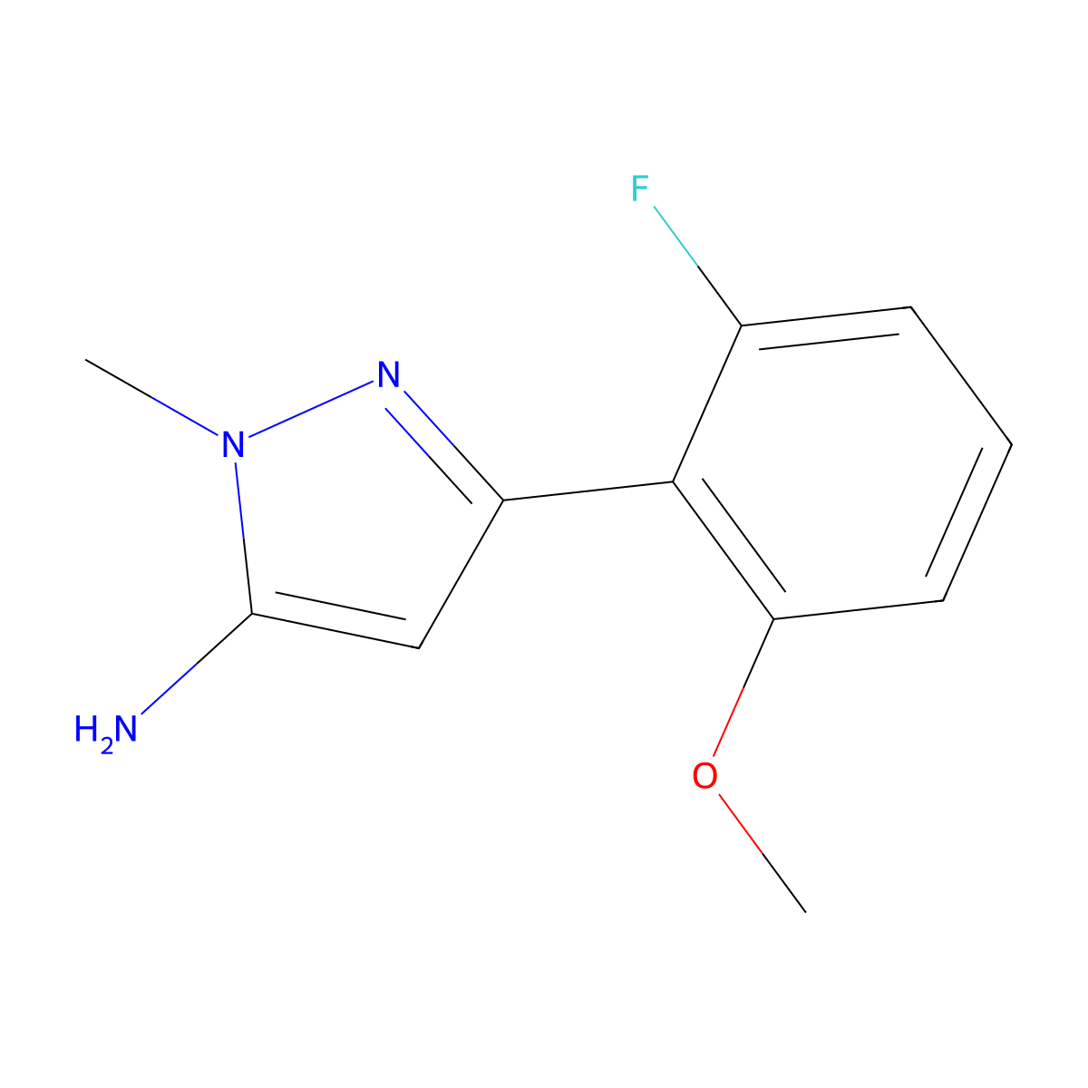 3-(2-Fluoro-6-methoxyphenyl)-1-methyl-1h-pyrazol-5-amine molecular structure, CAS 1501360-61-7