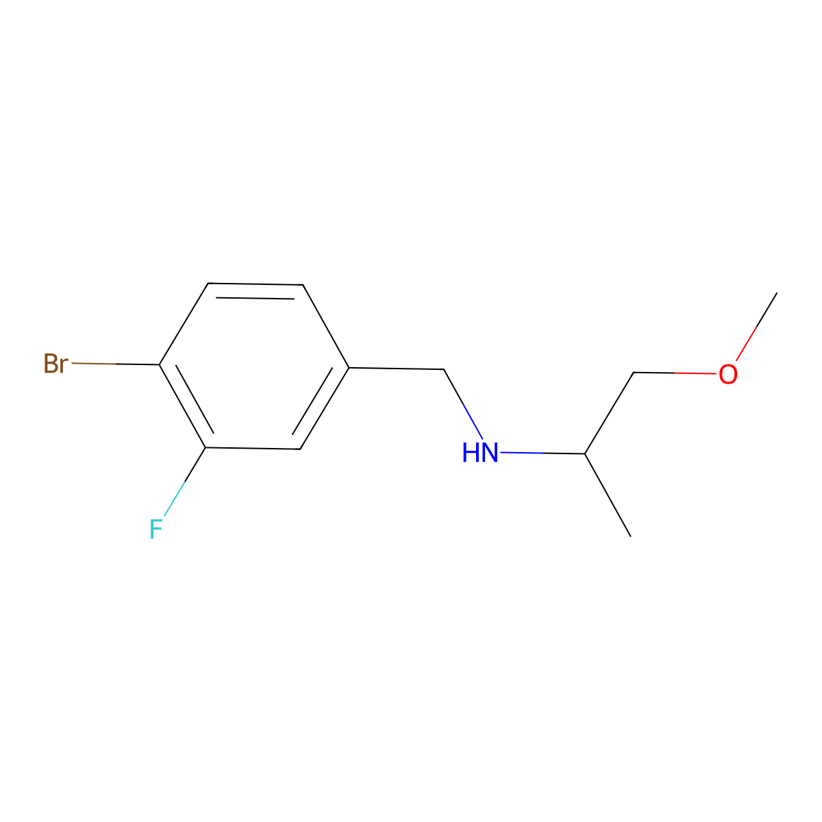 [(4-Bromo-3-fluorophenyl)methyl](1-methoxypropan-2-yl)amine molecular structure, CAS 1501367-29-8