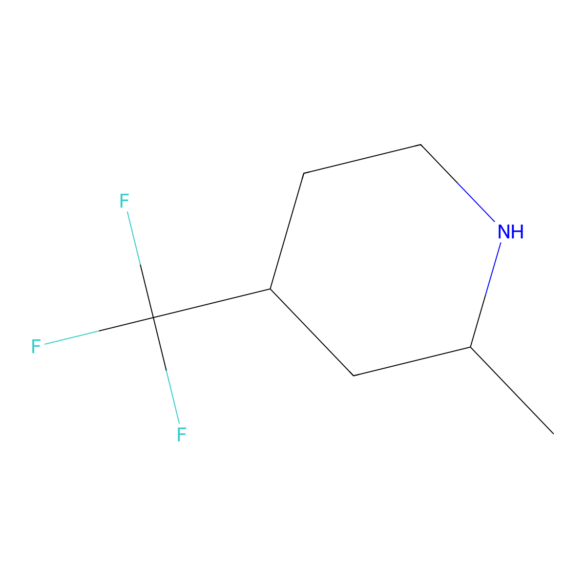 2-Methyl-4-(trifluoromethyl)piperidine molecular structure, CAS 1501379-54-9