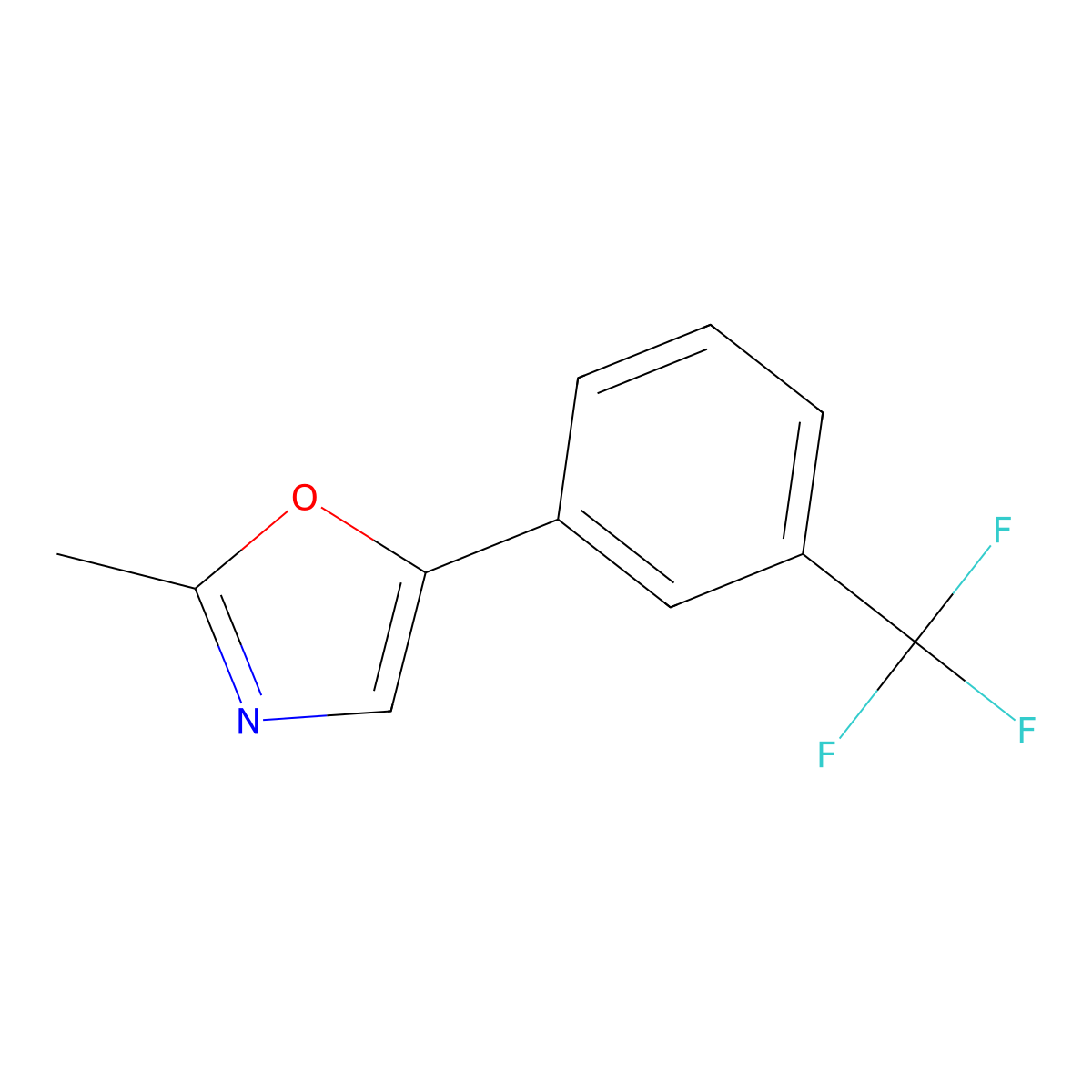 2-Methyl-5-(3-(trifluoromethyl)phenyl)oxazole molecular structure, CAS 1501381-49-2