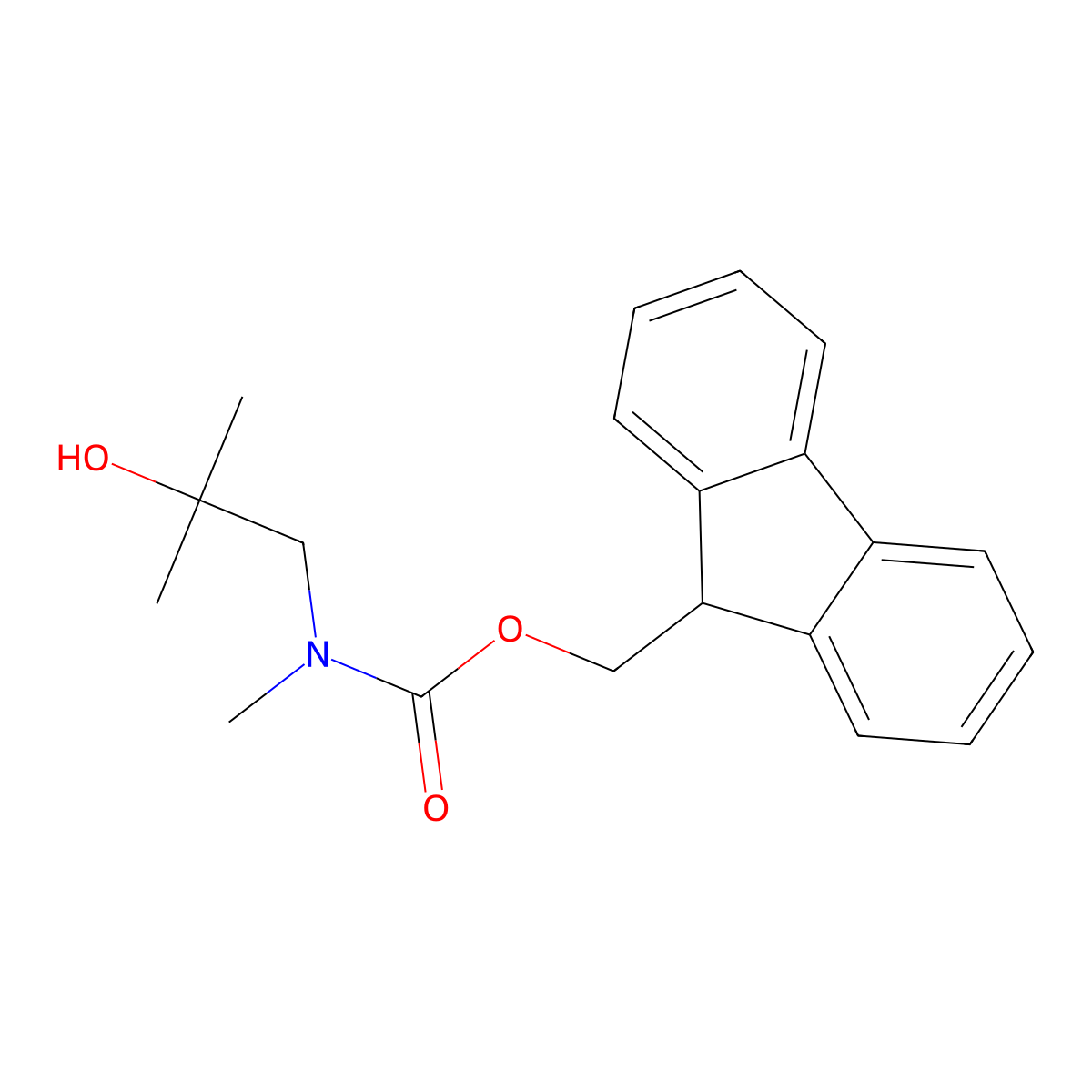 (9H-fluoren-9-yl)methyl N-(2-hydroxy-2-methylpropyl)-N-methylcarbamate molecular structure, CAS 1501382-85-9