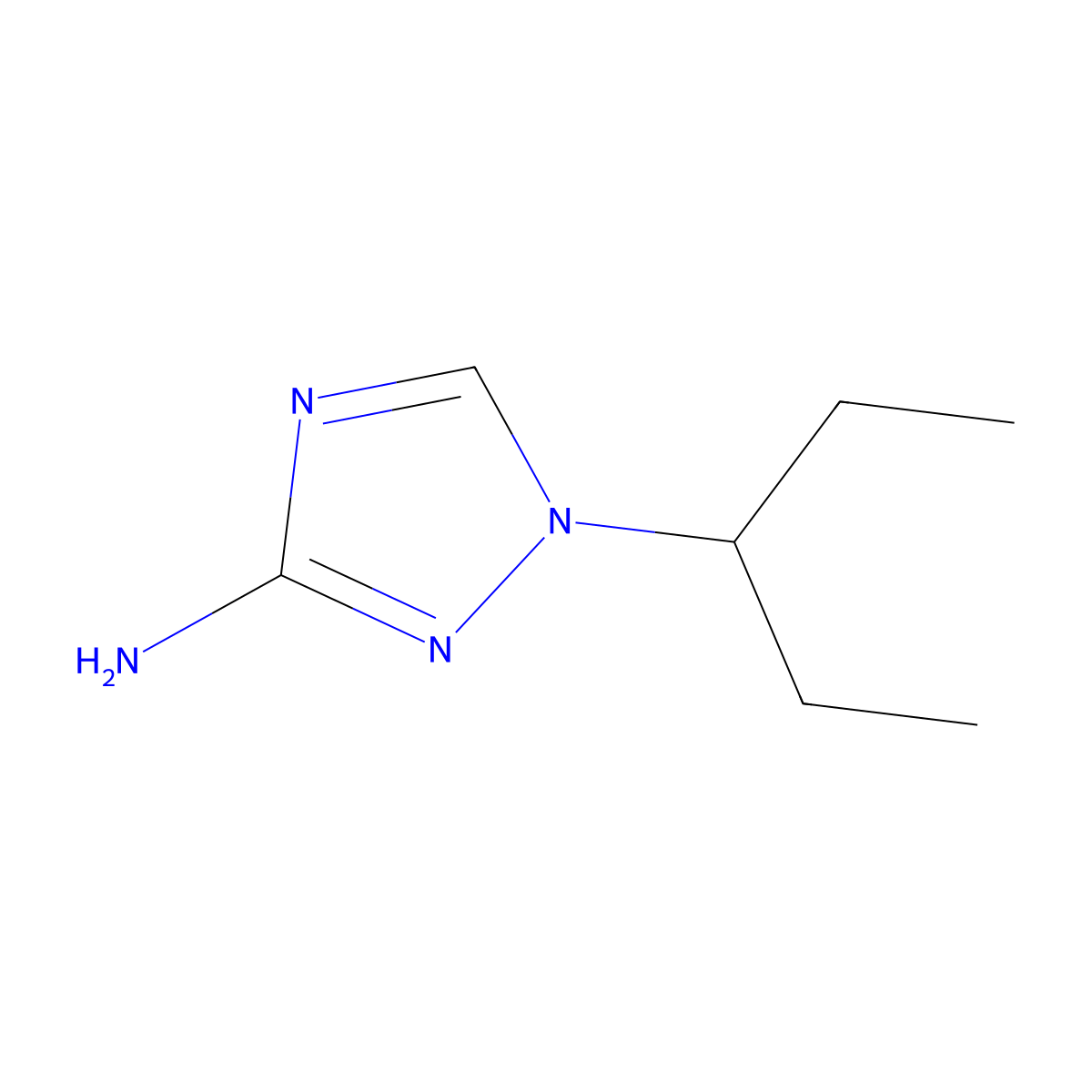 1-(pentan-3-yl)-1H-1,2,4-triazol-3-amine molecular structure, CAS 1501391-62-3