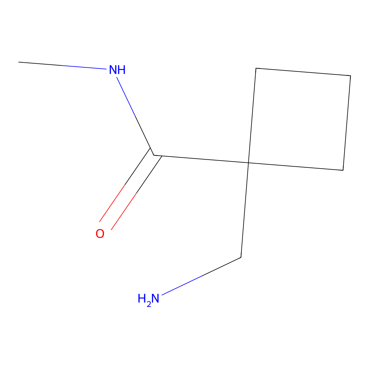 1-(aminomethyl)-N-methylcyclobutane-1-carboxamide molecular structure, CAS 1501397-87-0
