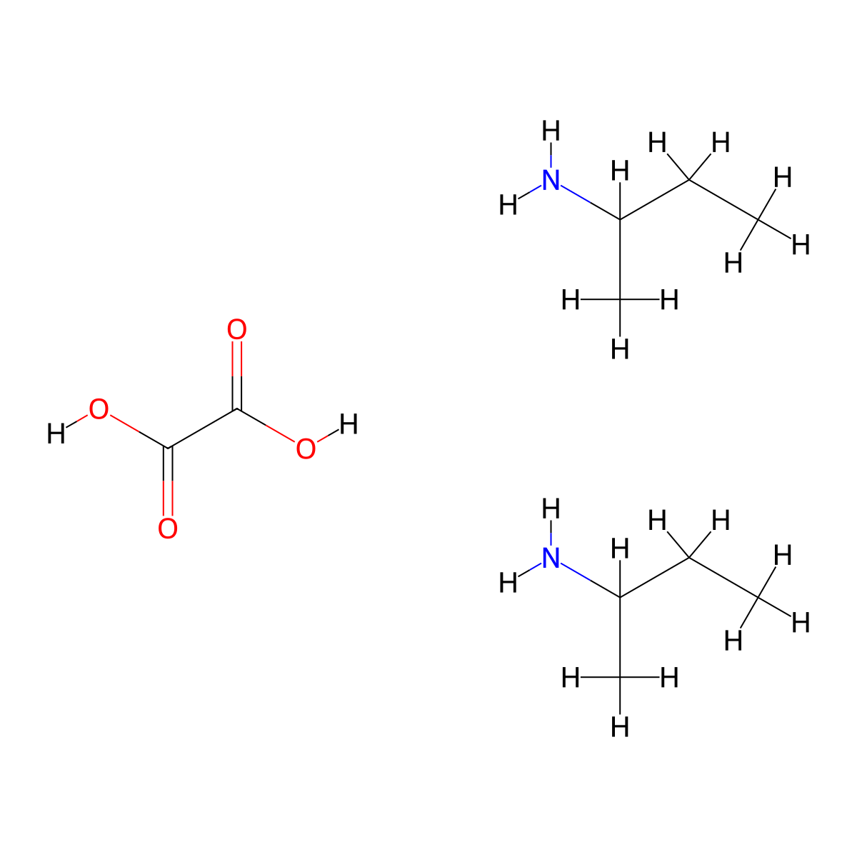 sec-Butylamine ethanedioate (2:1) molecular structure, CAS 15014-60-5