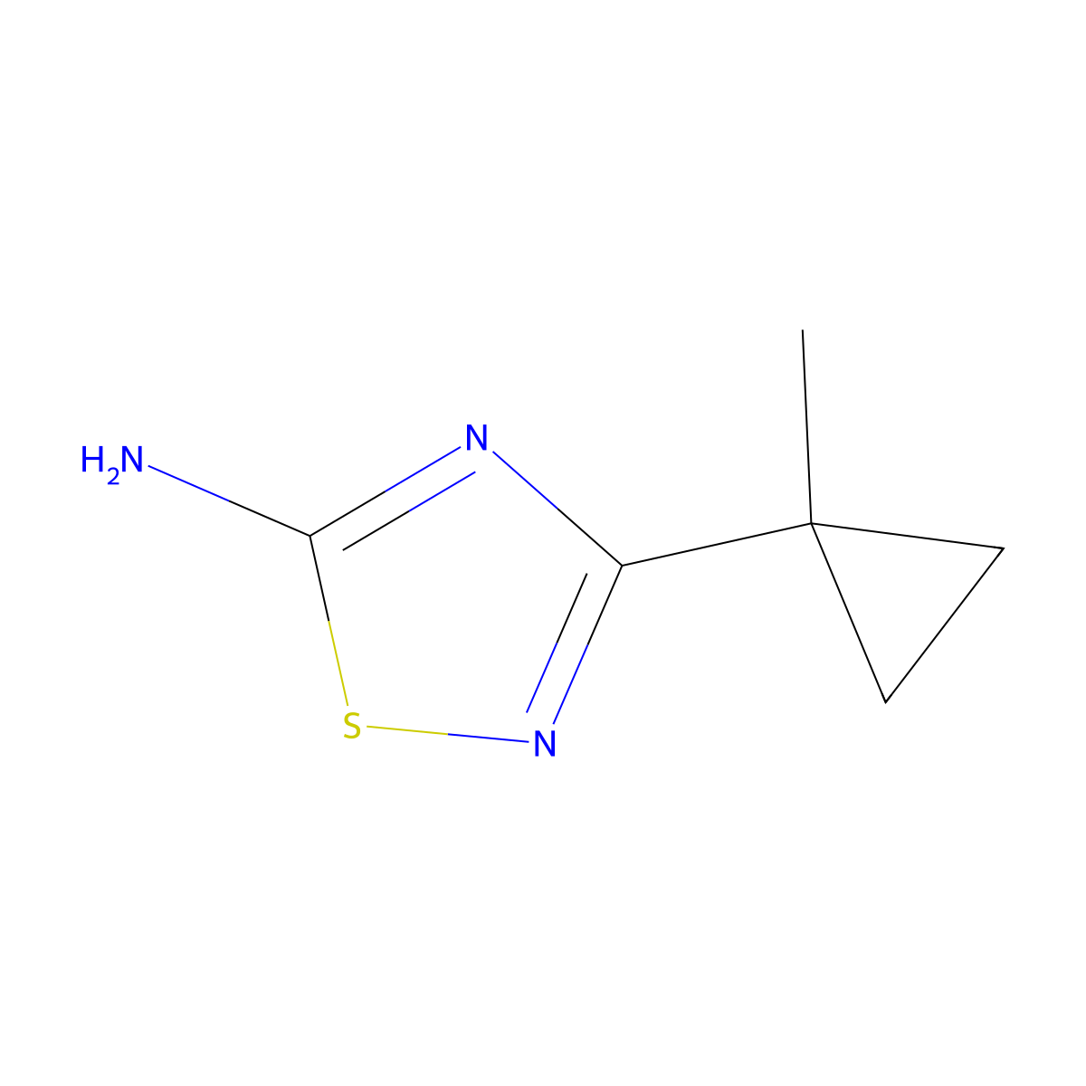 3-(1-Methylcyclopropyl)-1,2,4-thiadiazol-5-amine molecular structure, CAS 1501401-72-4