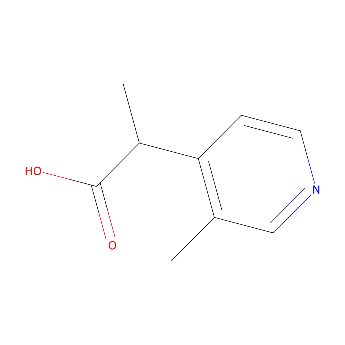 2-(3-Methylpyridin-4-yl)propanoic acid molecular structure, CAS 1501429-95-3