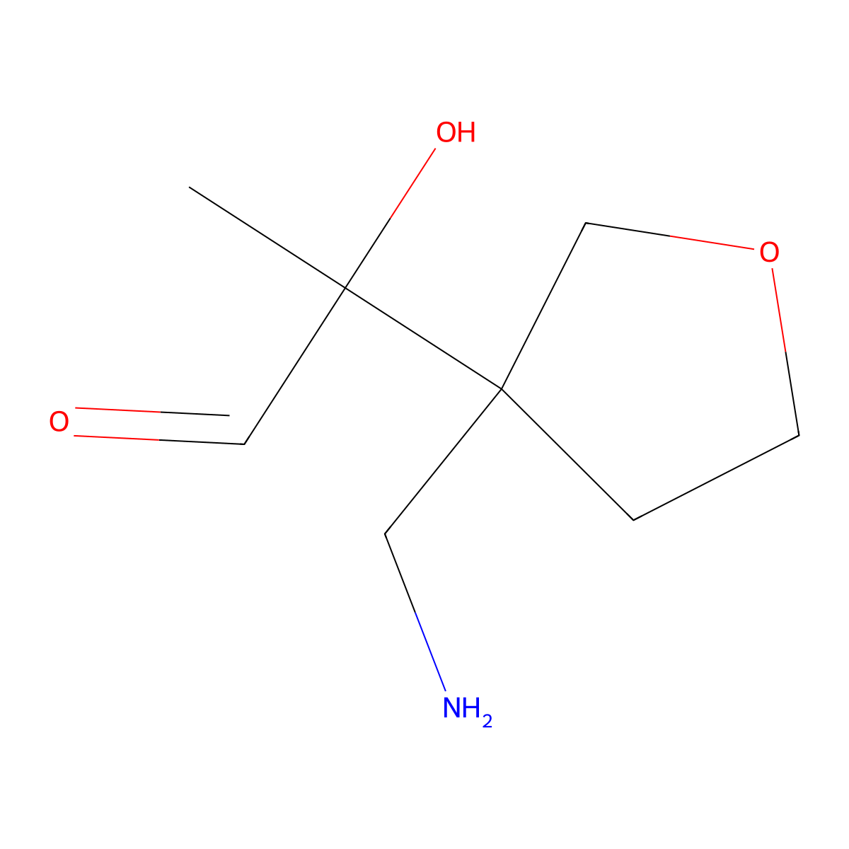 2-[3-(Aminomethyl)oxolan-3-yl]-2-hydroxypropanal molecular structure, CAS 1501432-07-0