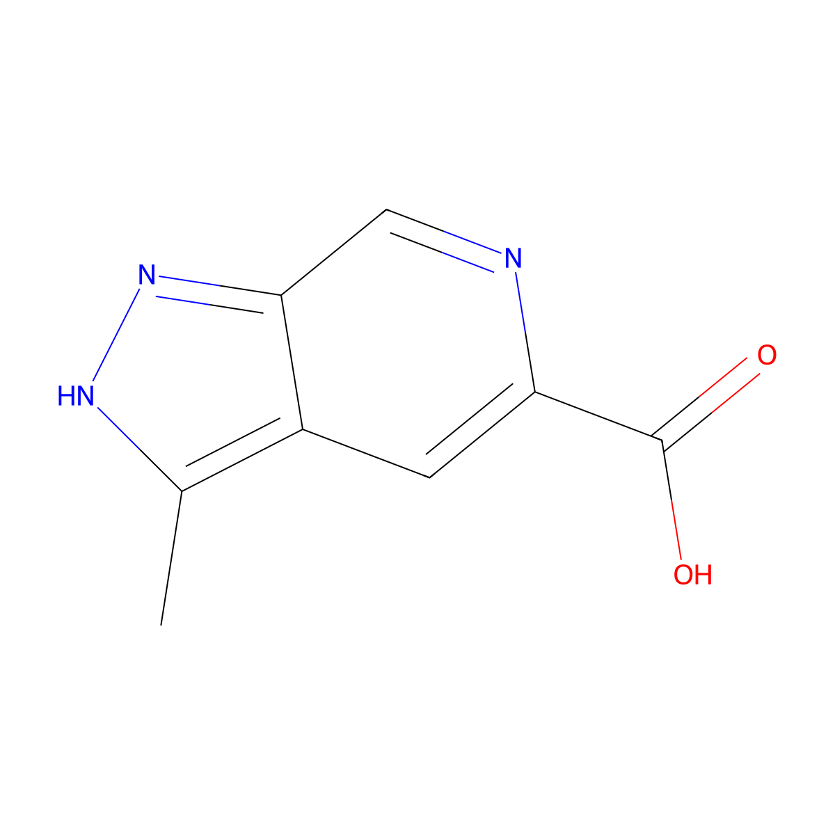 3-methyl-1H-pyrazolo(3,4-c)pyridine-5-carboxylic acid molecular structure, CAS 1501435-10-4