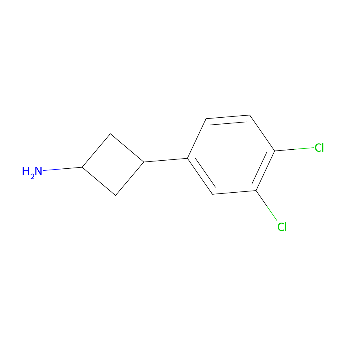 (1R,3r)-3-(3,4-dichlorophenyl)cyclobutan-1-amine molecular structure, CAS 1501439-69-5