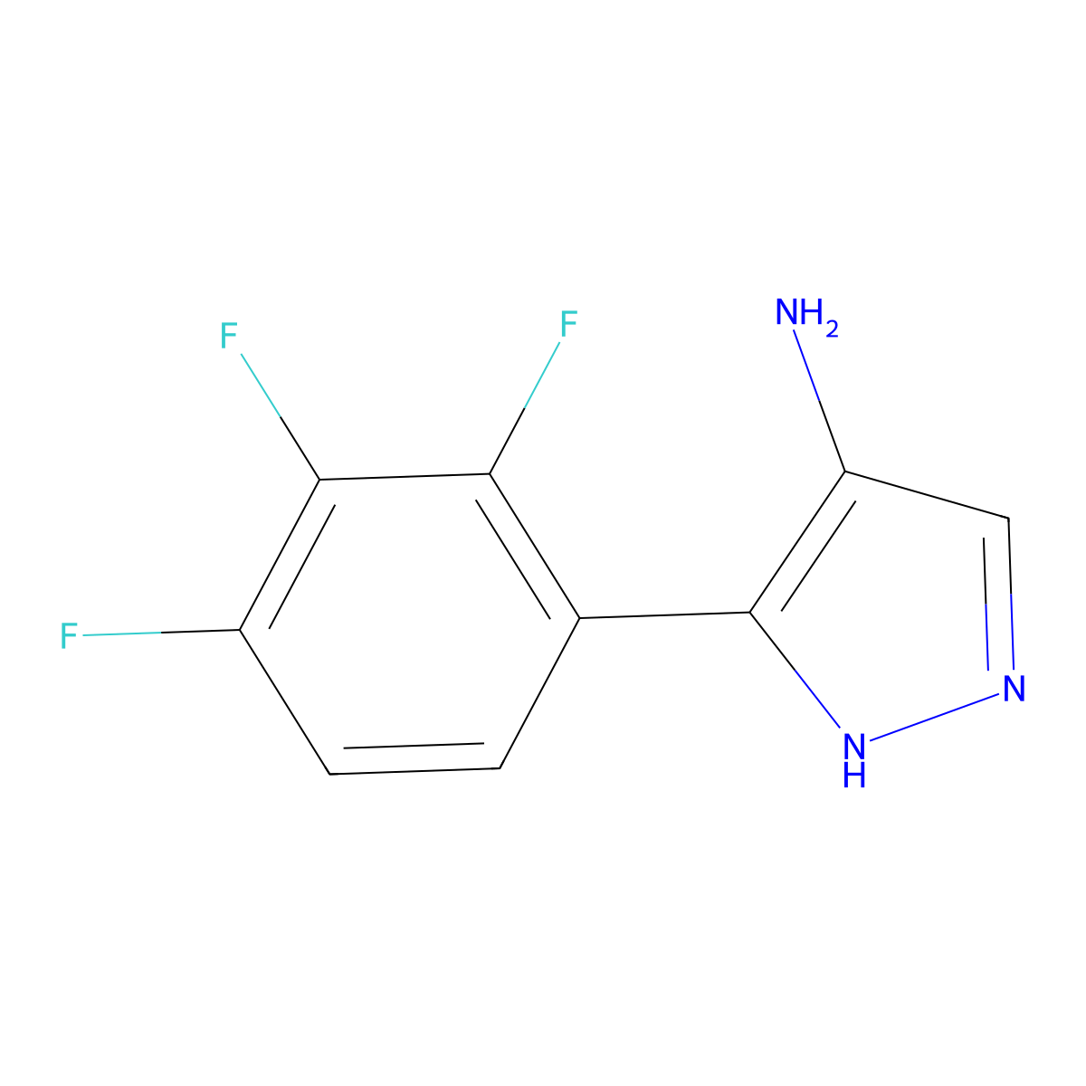 5-(2,3,4-trifluorophenyl)-1H-pyrazol-4-amine molecular structure, CAS 1501441-98-0