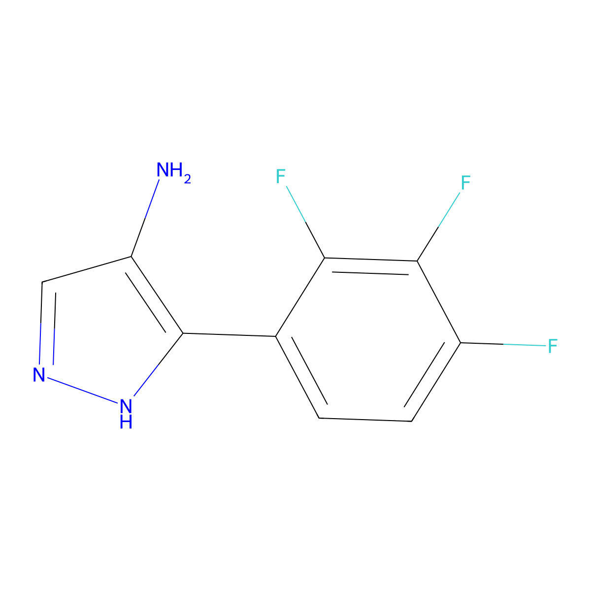 5-(2,3,4-trifluorophenyl)-1H-pyrazol-4-amine molecular structure, CAS 1501441-98-0