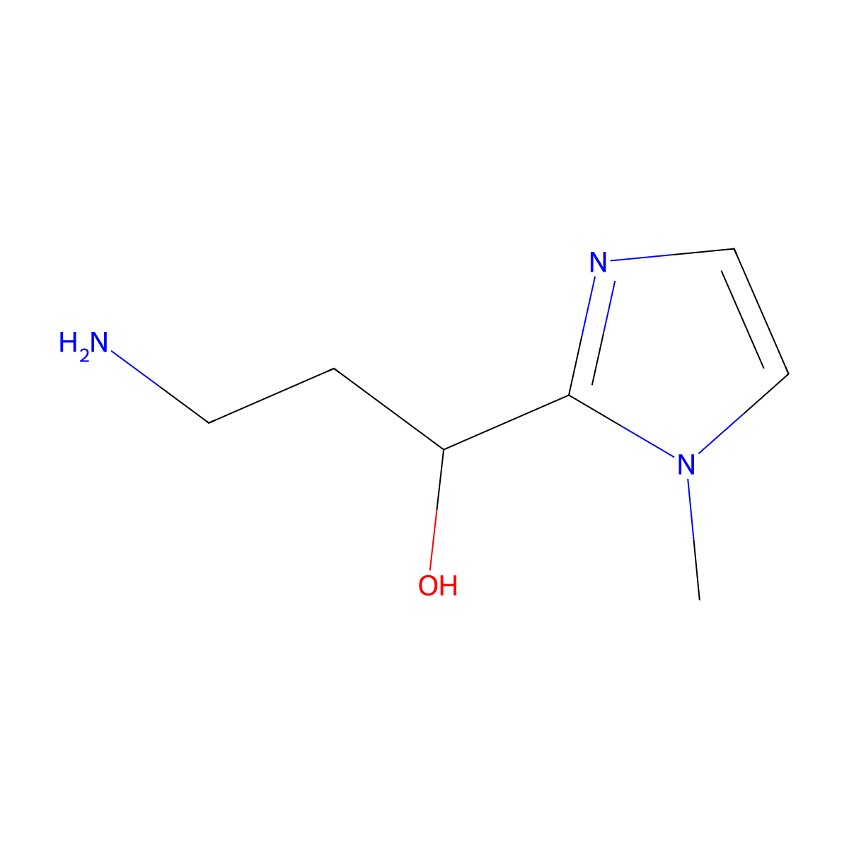 3-Amino-1-(1-methyl-1H-imidazol-2-YL)propan-1-OL molecular structure, CAS 1501443-71-5