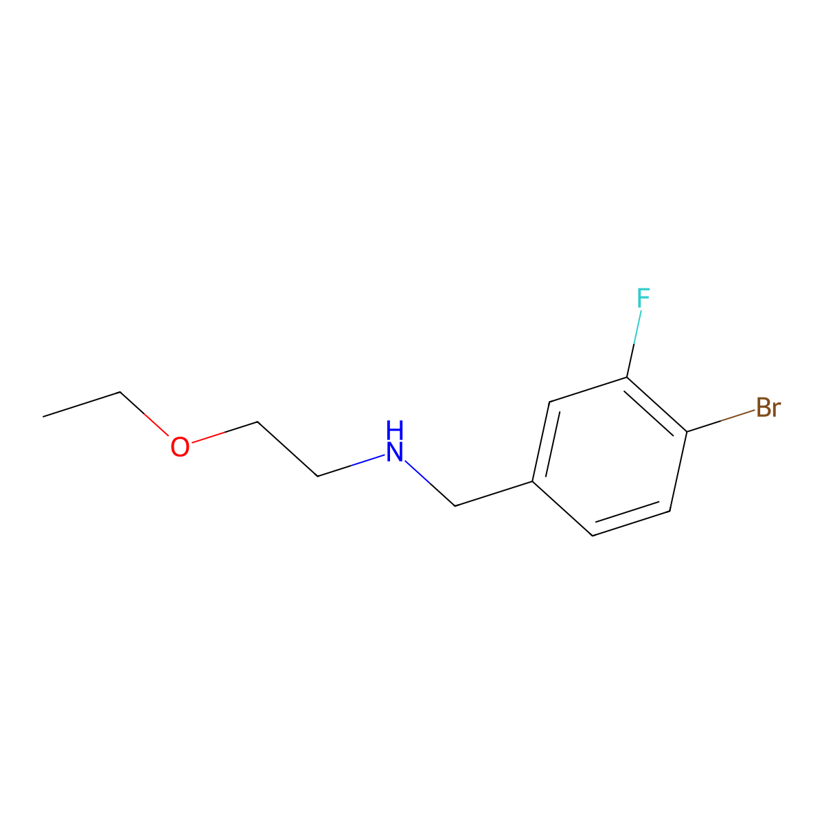 [(4-Bromo-3-fluorophenyl)methyl](2-ethoxyethyl)amine molecular structure, CAS 1501452-74-9