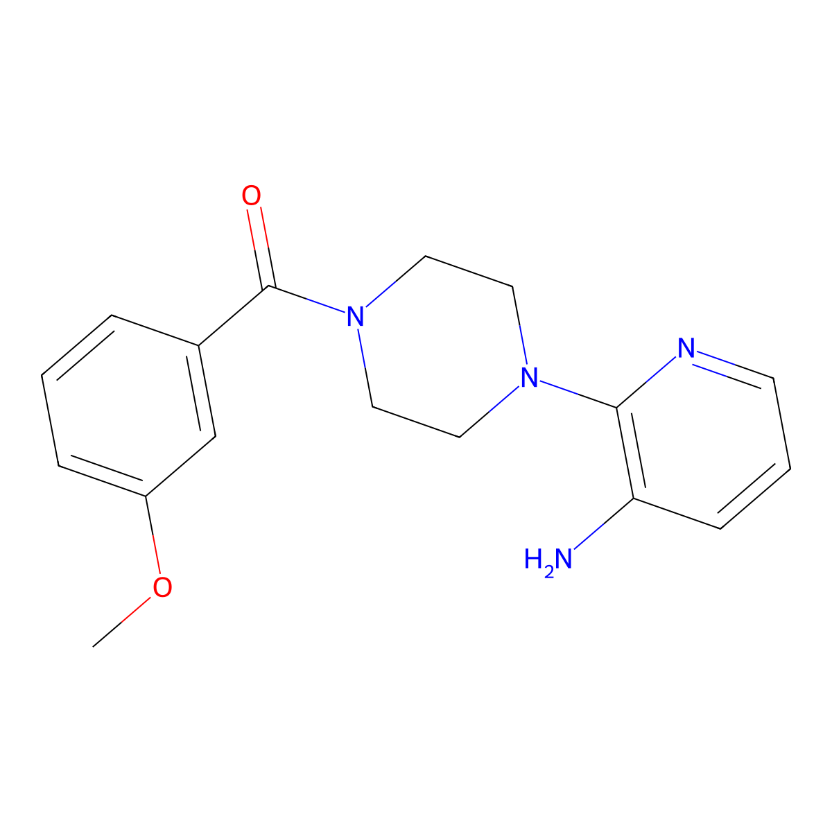 (4-(3-Aminopyridin-2-yl)piperazin-1-yl)(3-methoxyphenyl)methanone molecular structure, CAS 1501463-18-8