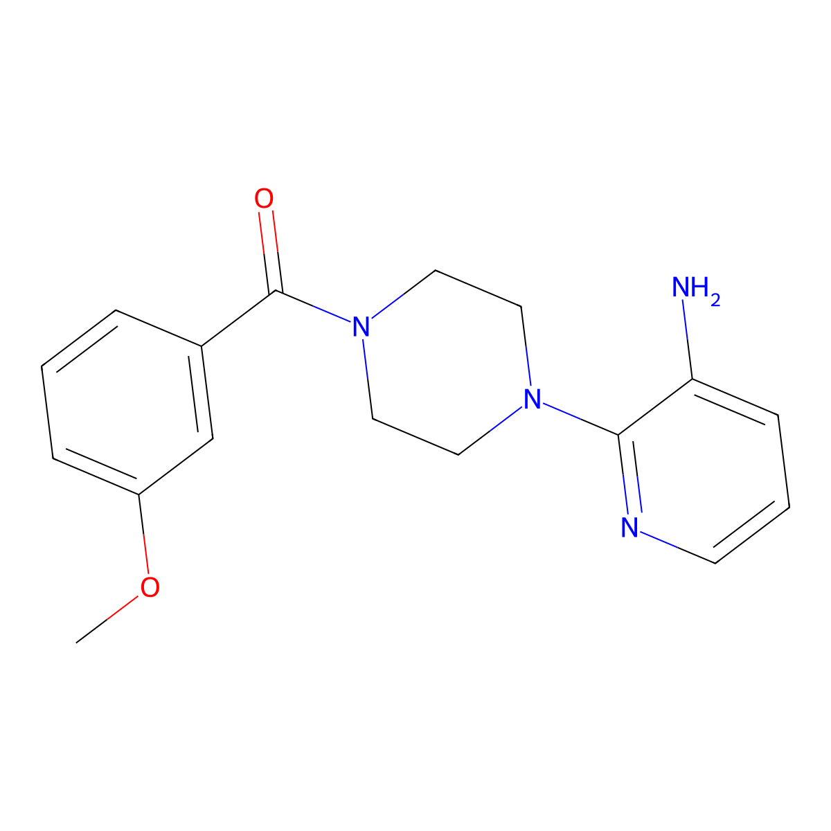 (4-(3-Aminopyridin-2-yl)piperazin-1-yl)(3-methoxyphenyl)methanone molecular structure, CAS 1501463-18-8