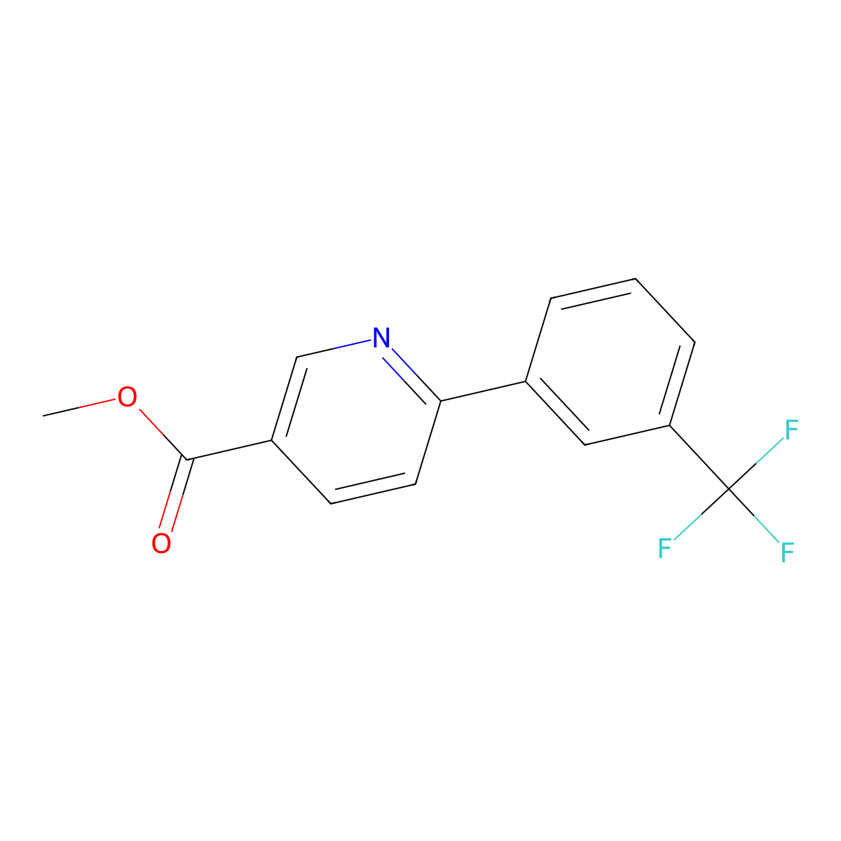 6-[3-(Trifluoromethyl)phenyl]pyridine-3-carboxylic acid methyl ester molecular structure, CAS 150150-96-2