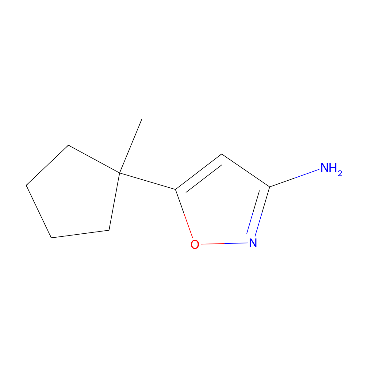 5-(1-Methylcyclopentyl)-1,2-oxazol-3-amine molecular structure, CAS 1501506-59-7