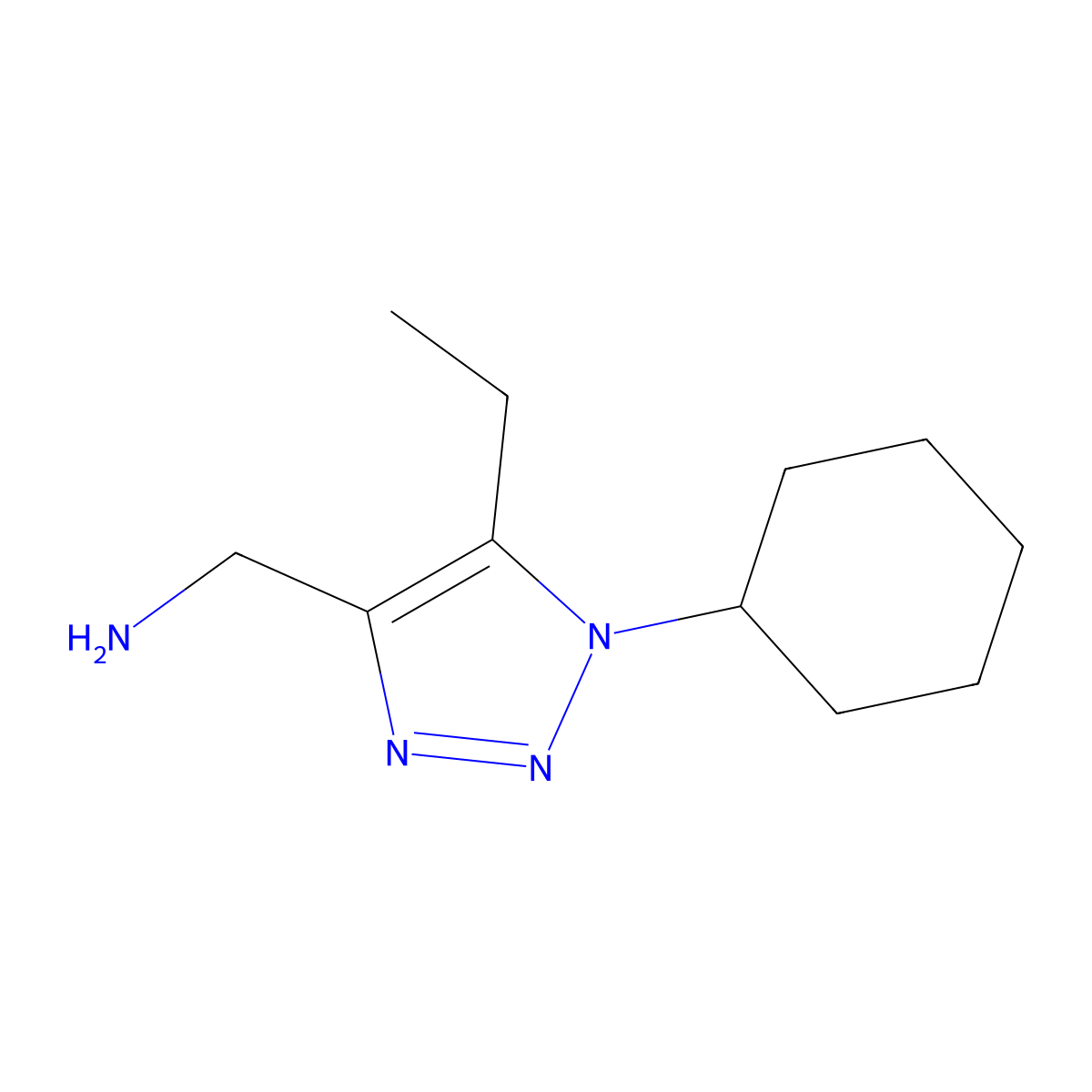 (1-Cyclohexyl-5-ethyl-1H-1,2,3-triazol-4-yl)methanamine molecular structure, CAS 1501507-76-1