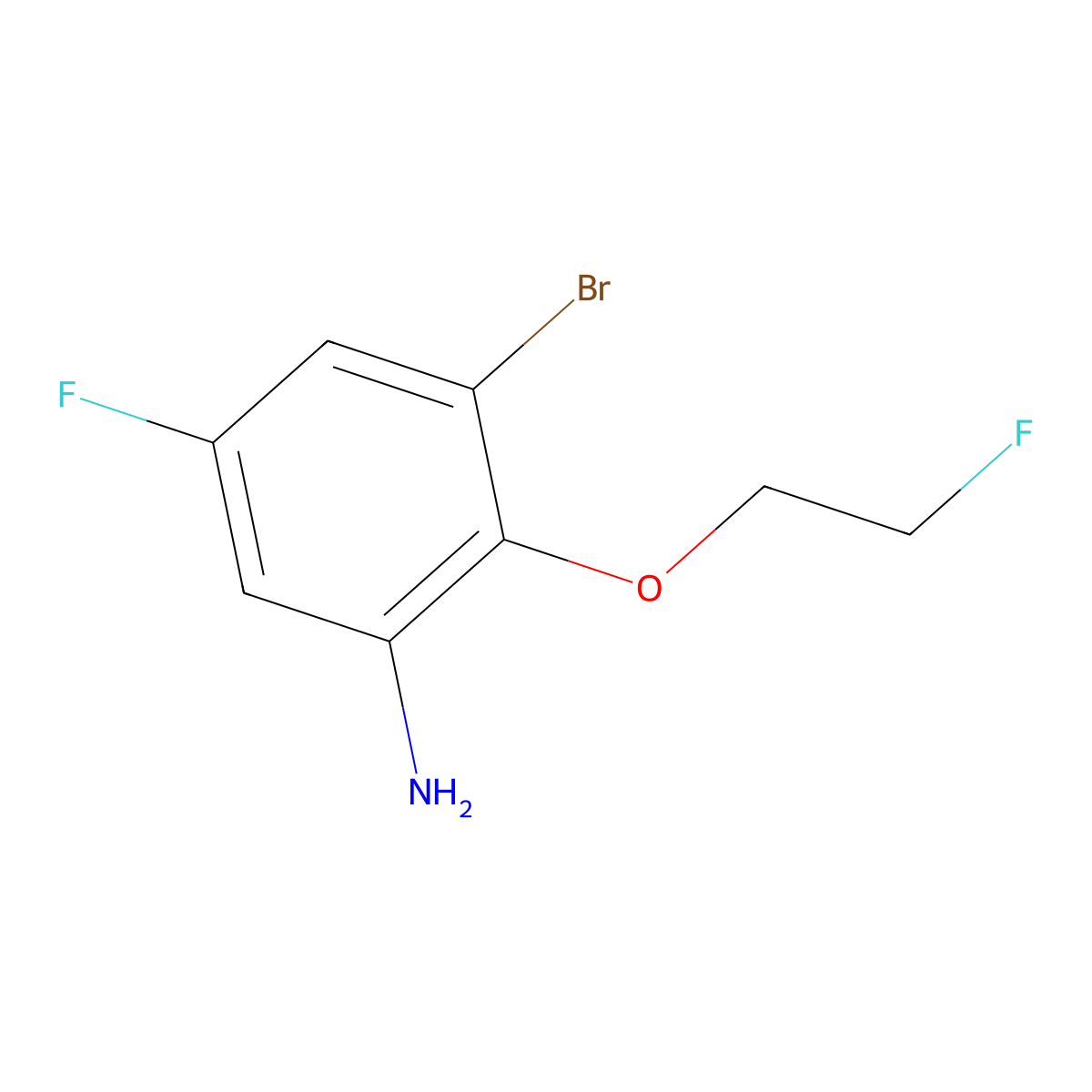 3-Bromo-5-fluoro-2-(2-fluoroethoxy)aniline molecular structure, CAS 1501513-97-8