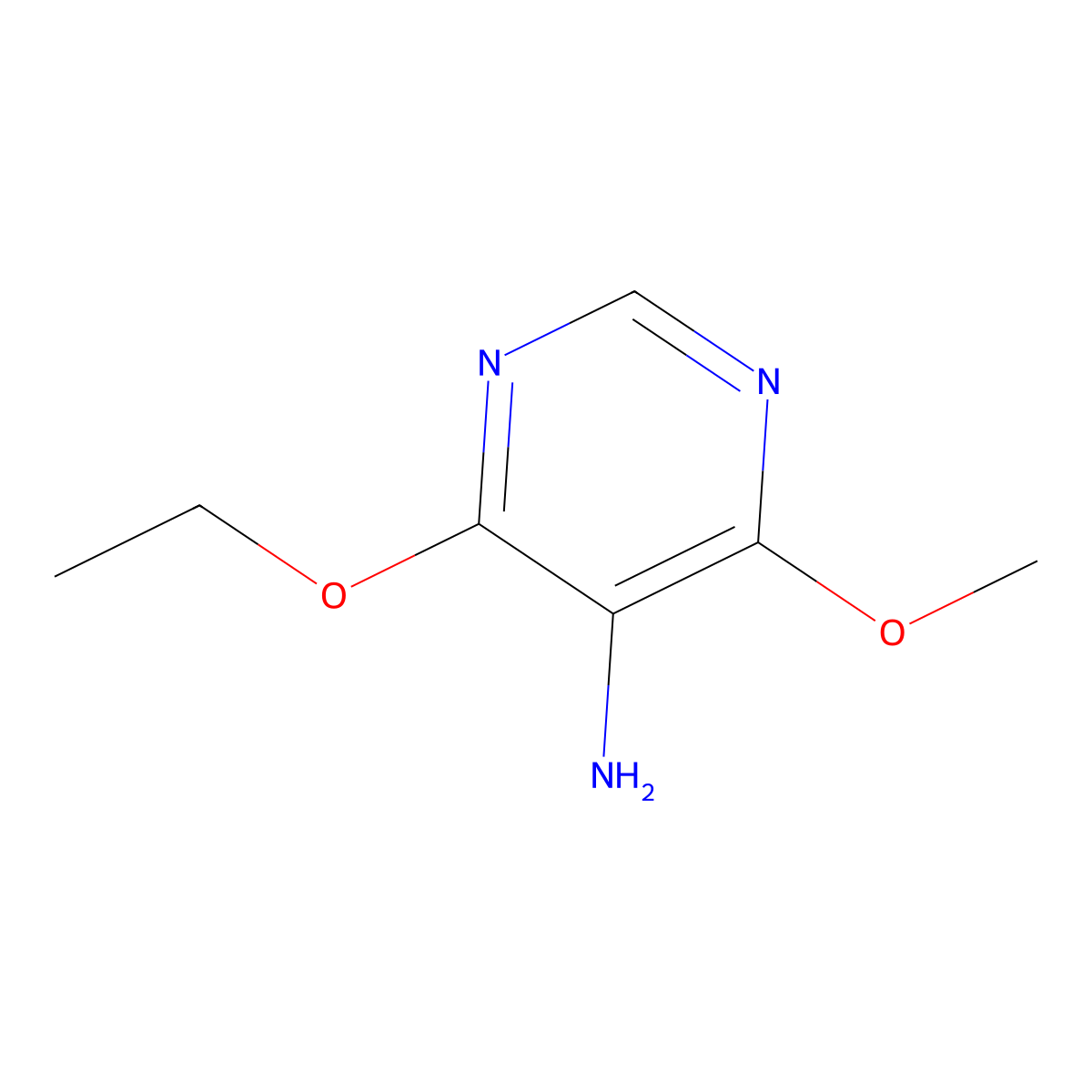4-Ethoxy-6-methoxypyrimidin-5-amine molecular structure, CAS 1501516-52-4