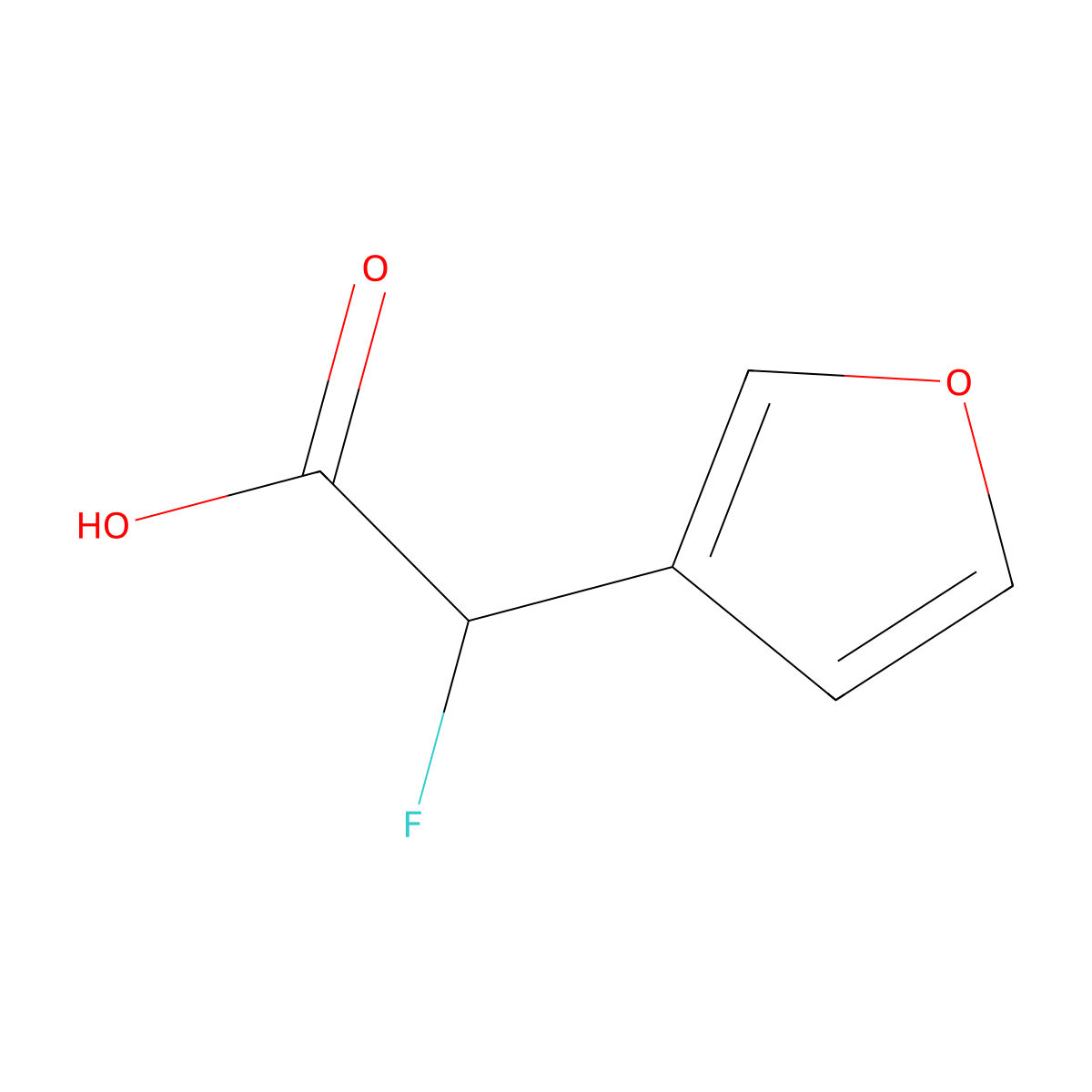 2-Fluoro-2-(furan-3-yl)acetic acid molecular structure, CAS 1501521-84-1