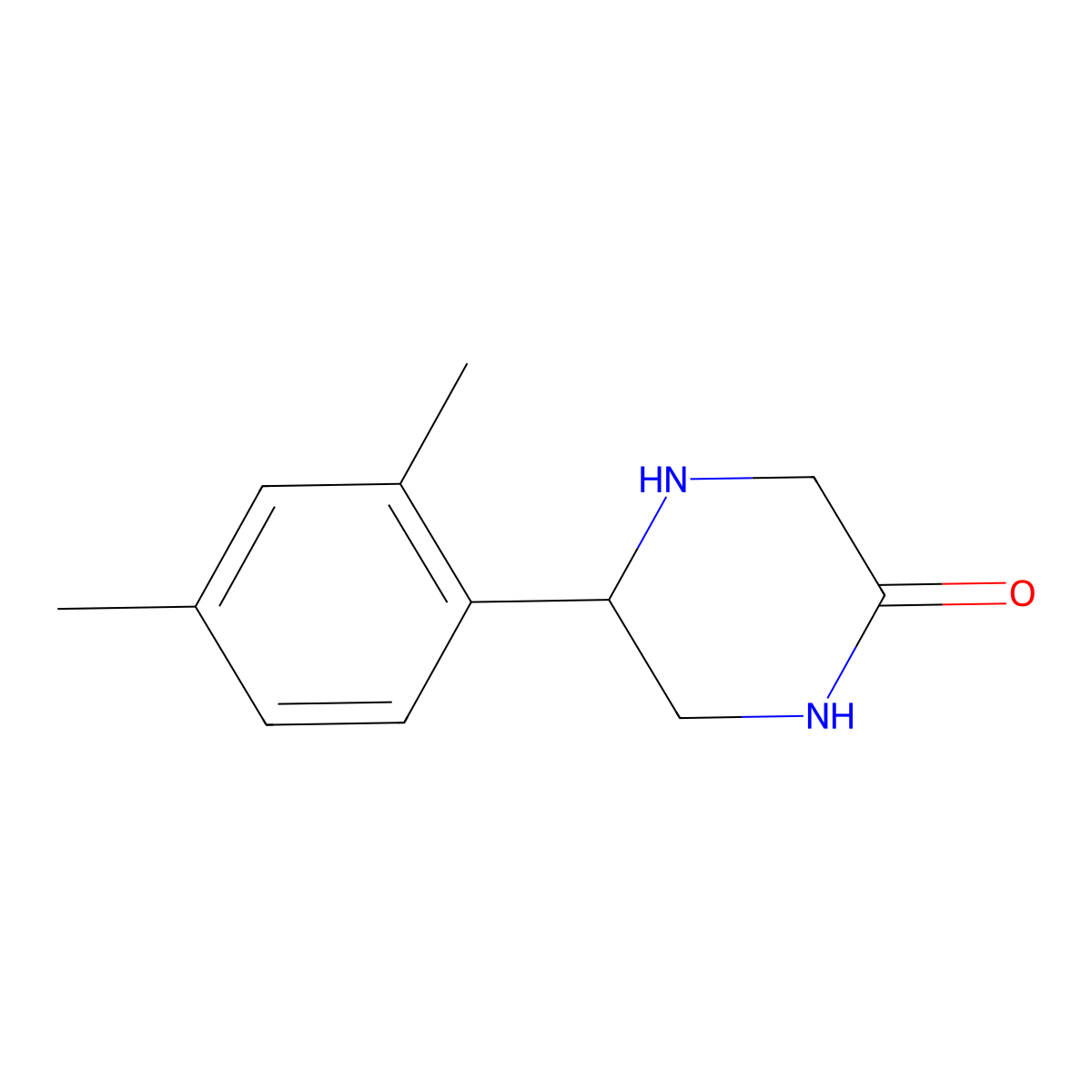 5-(2,4-Dimethylphenyl)piperazin-2-one molecular structure, CAS 1501532-72-4