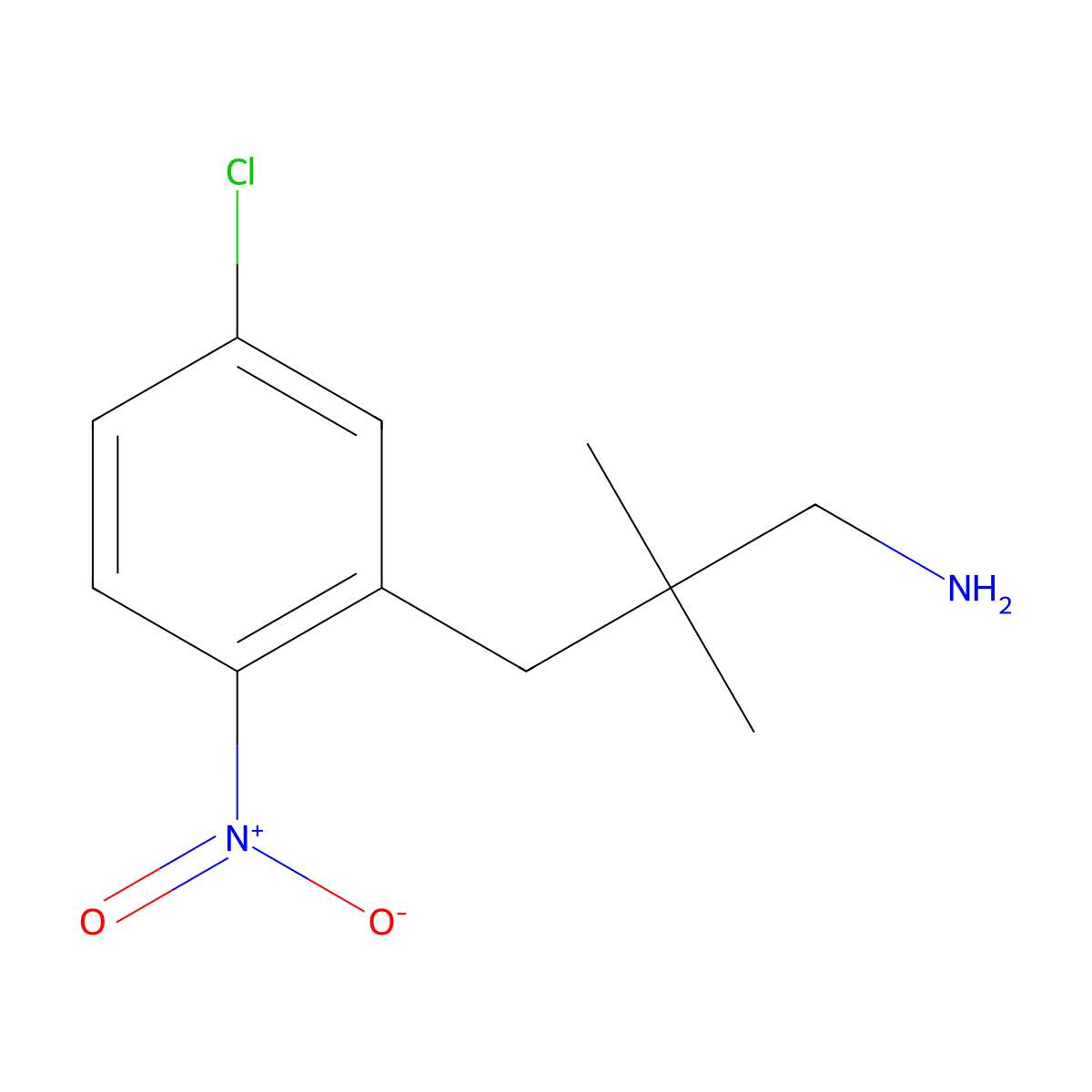 3-(5-Chloro-2-nitrophenyl)-2,2-dimethylpropan-1-amine molecular structure, CAS 1501535-90-5